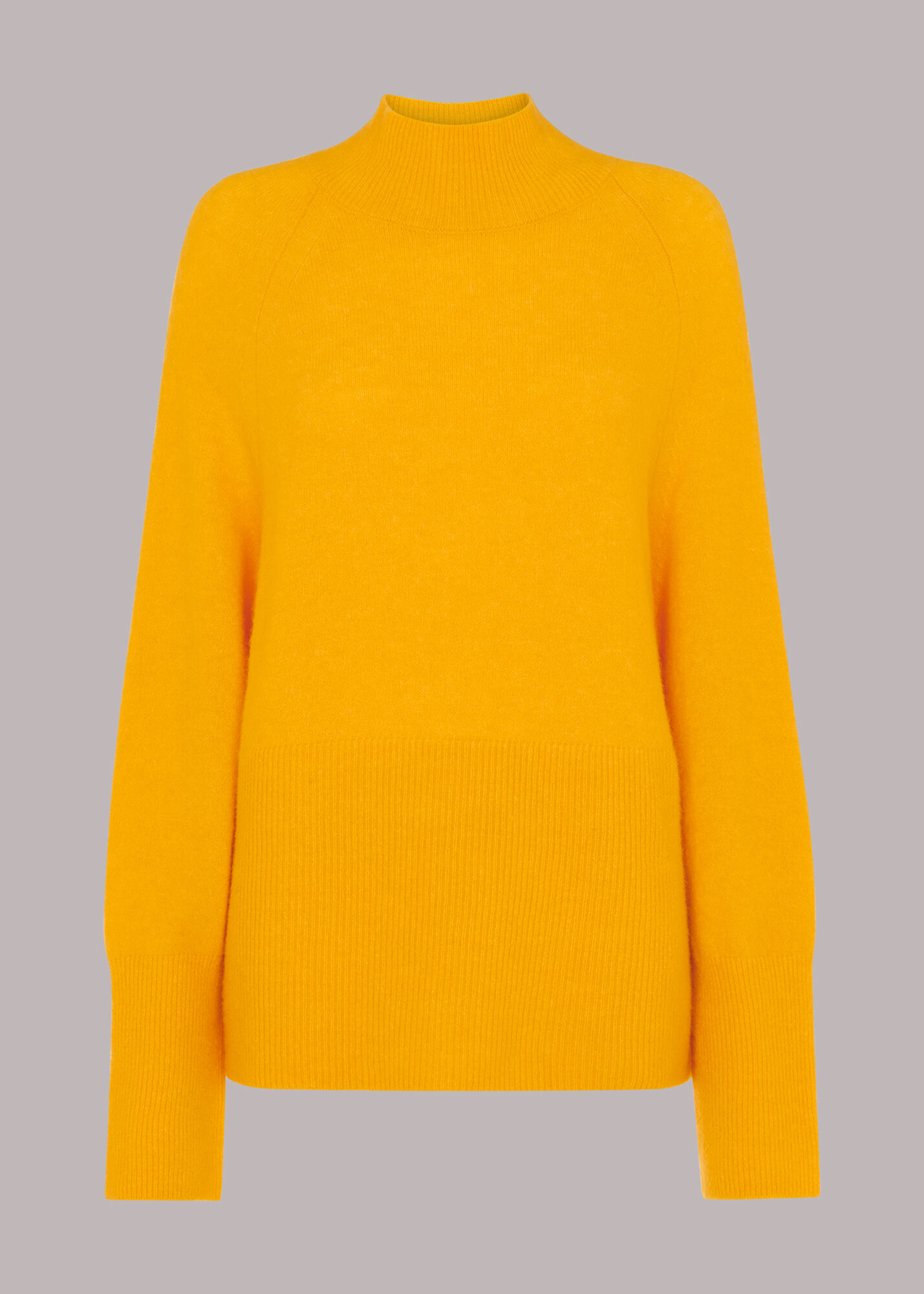 Yellow Relaxed Funnel Neck Jumper