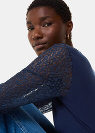 Lace Sleeve Detail Top