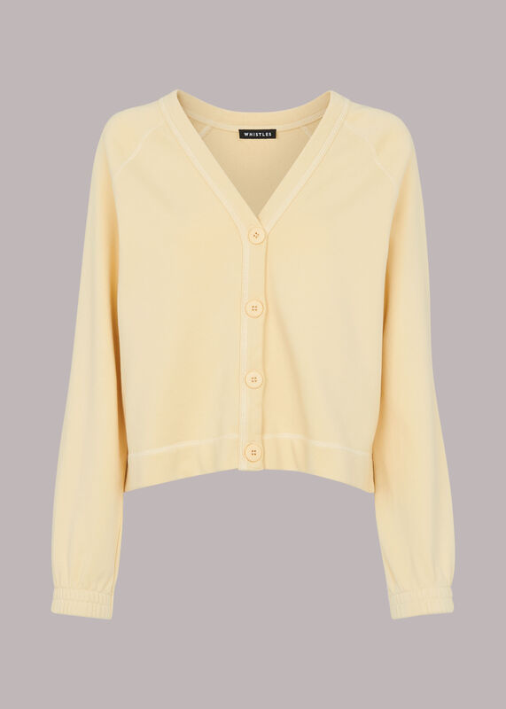 Pale Yellow Sweat Cardigan