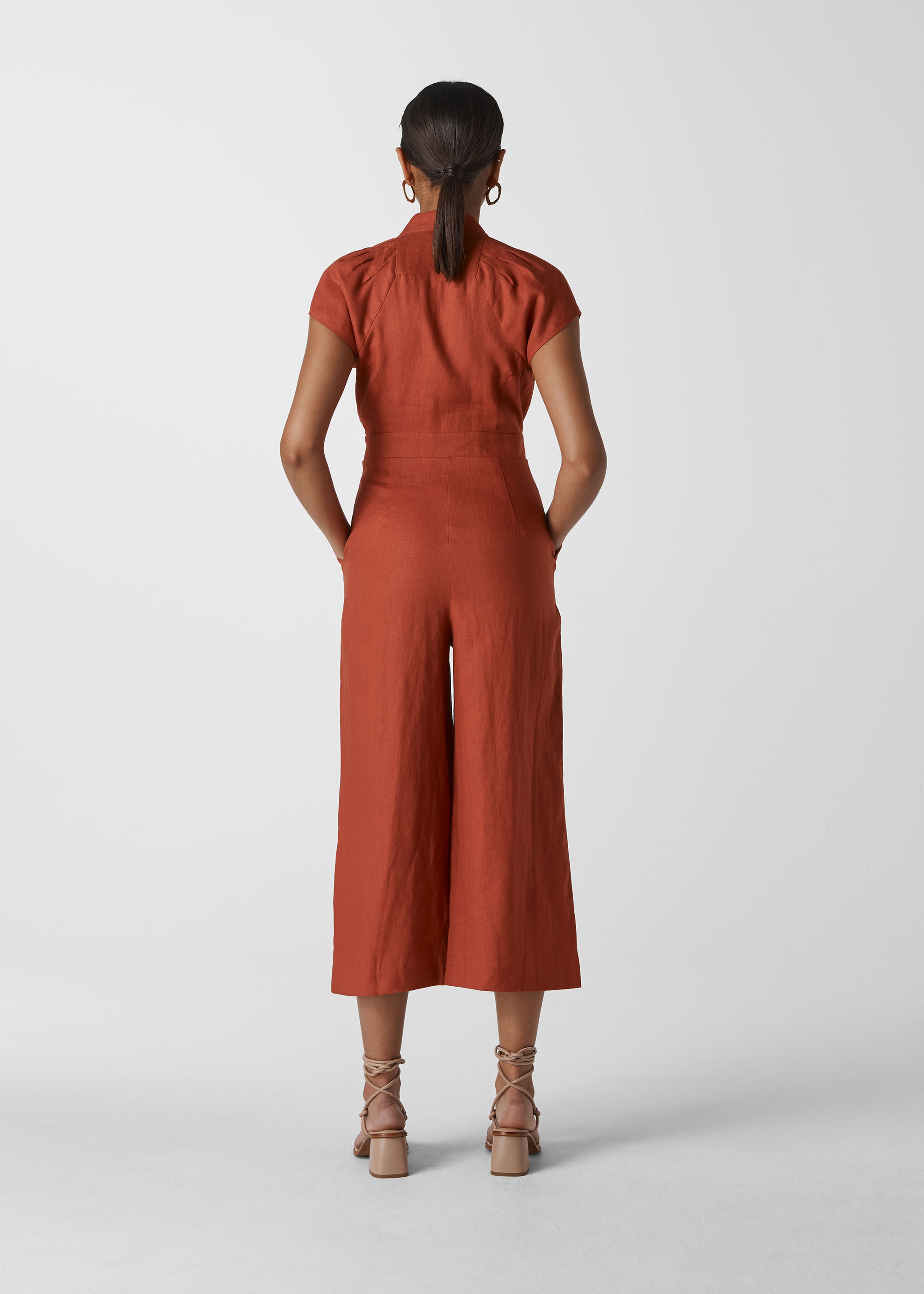 sana linen button jumpsuit