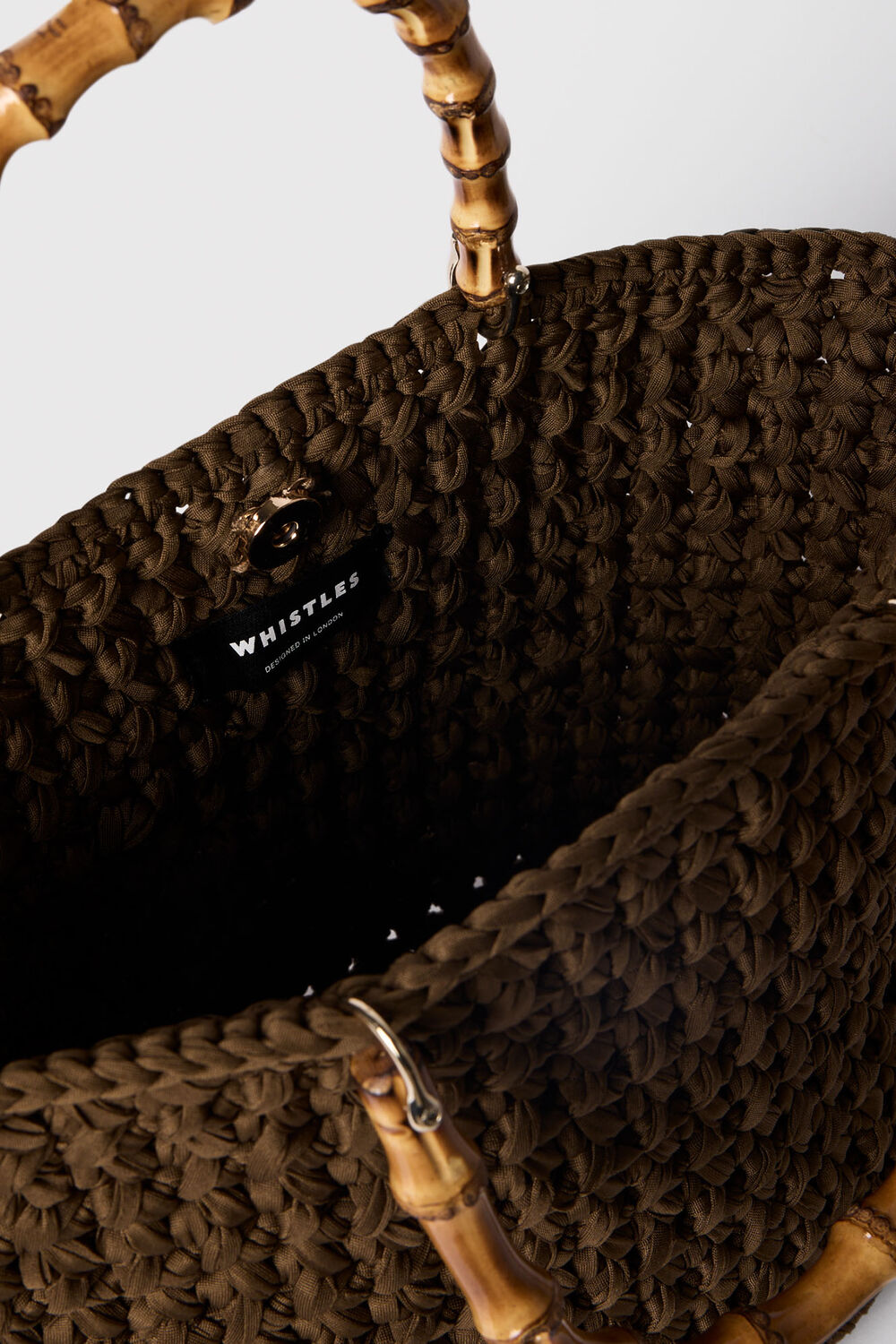 Bamboo Handle Crochet Bag