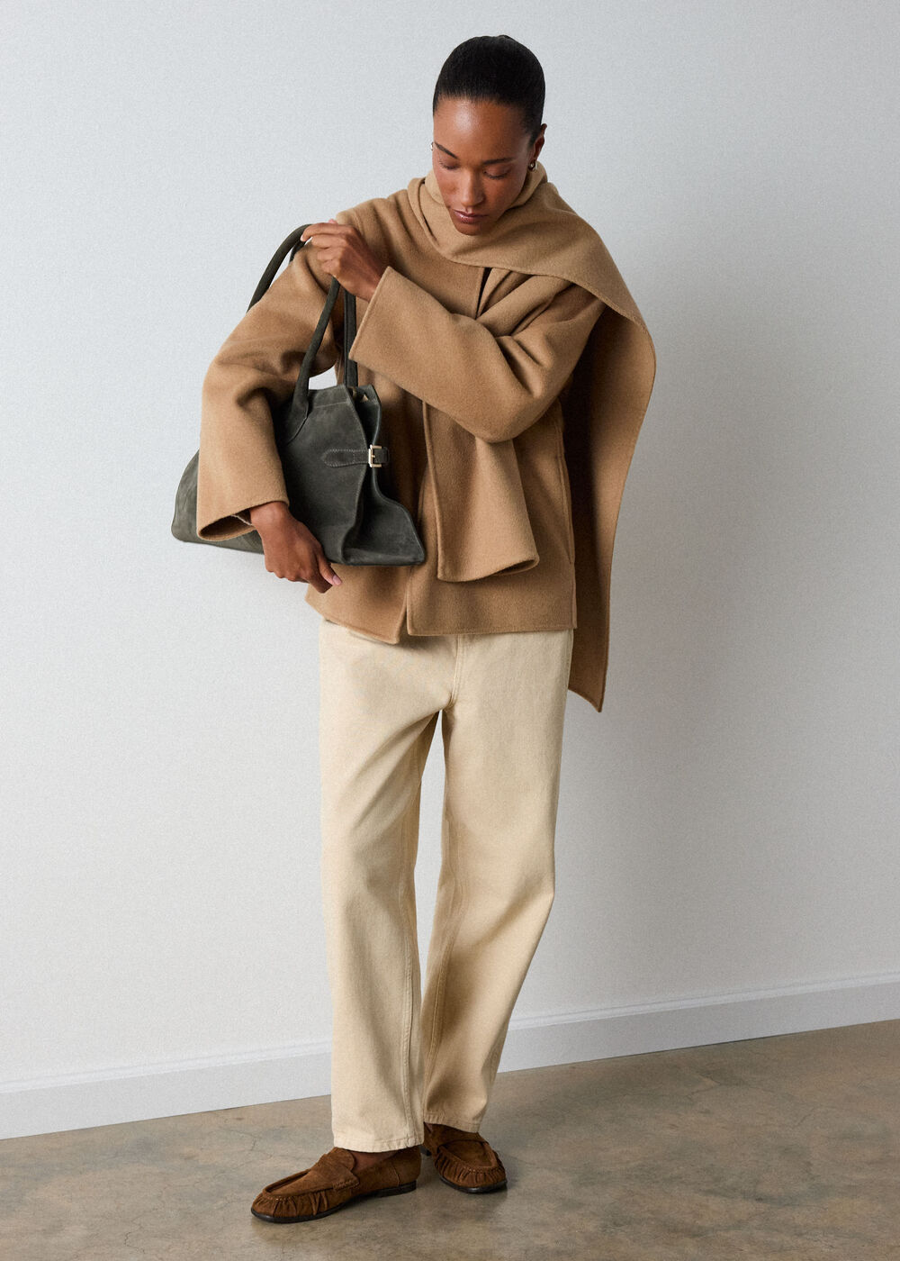 Double Faced Scarf Coat