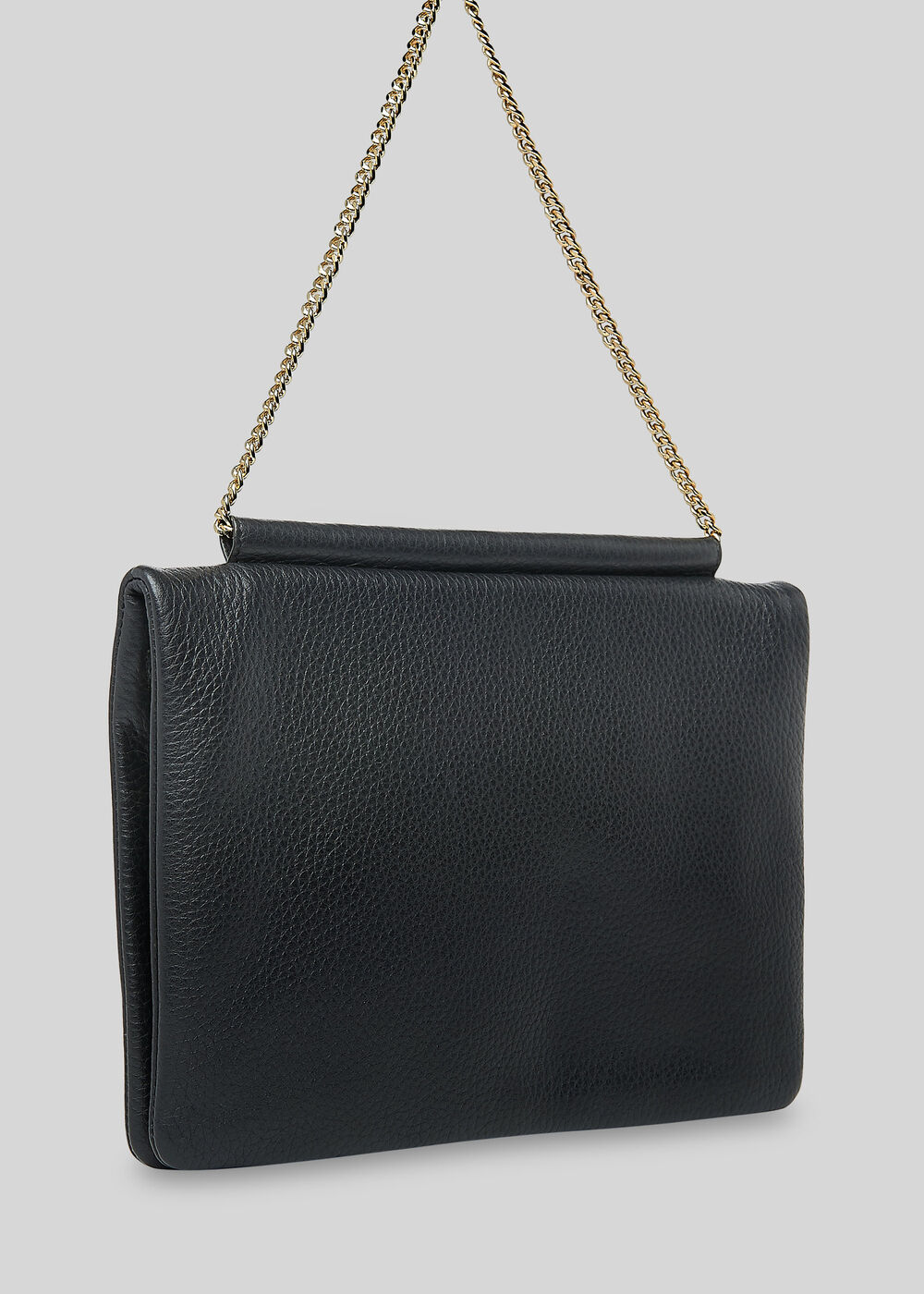 Nala Chain Foldover Clutch Black