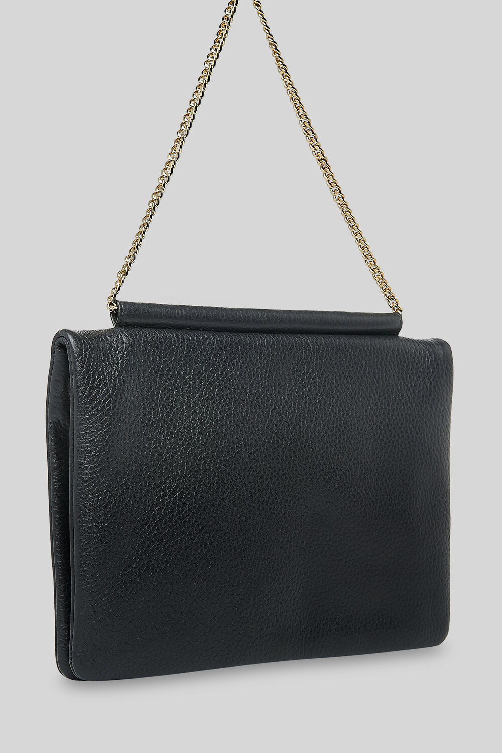 Nala Chain Foldover Clutch Black