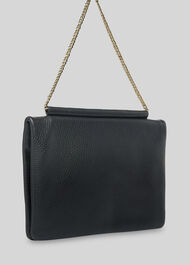 Nala Chain Foldover Clutch Black