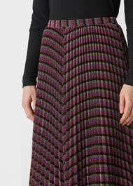 Stripe Sparkle Pleated Skirt