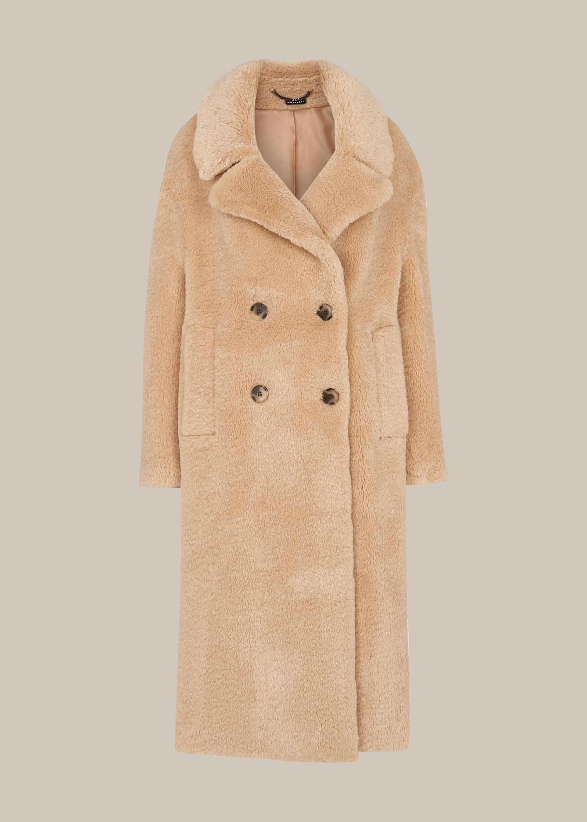 Neutral Teddy Double Breasted Coat