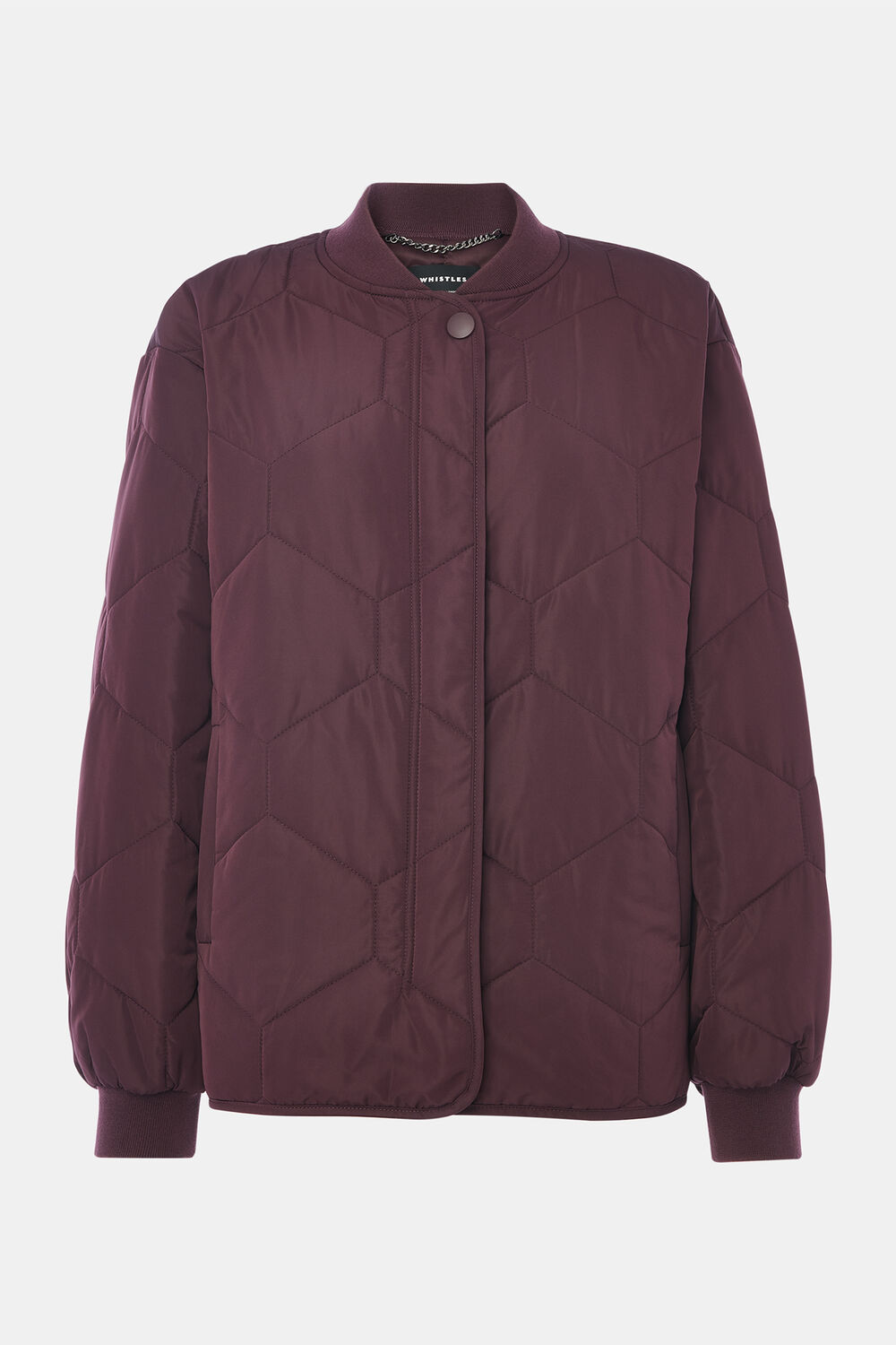 Burgundy Ida Short Quilted Coat