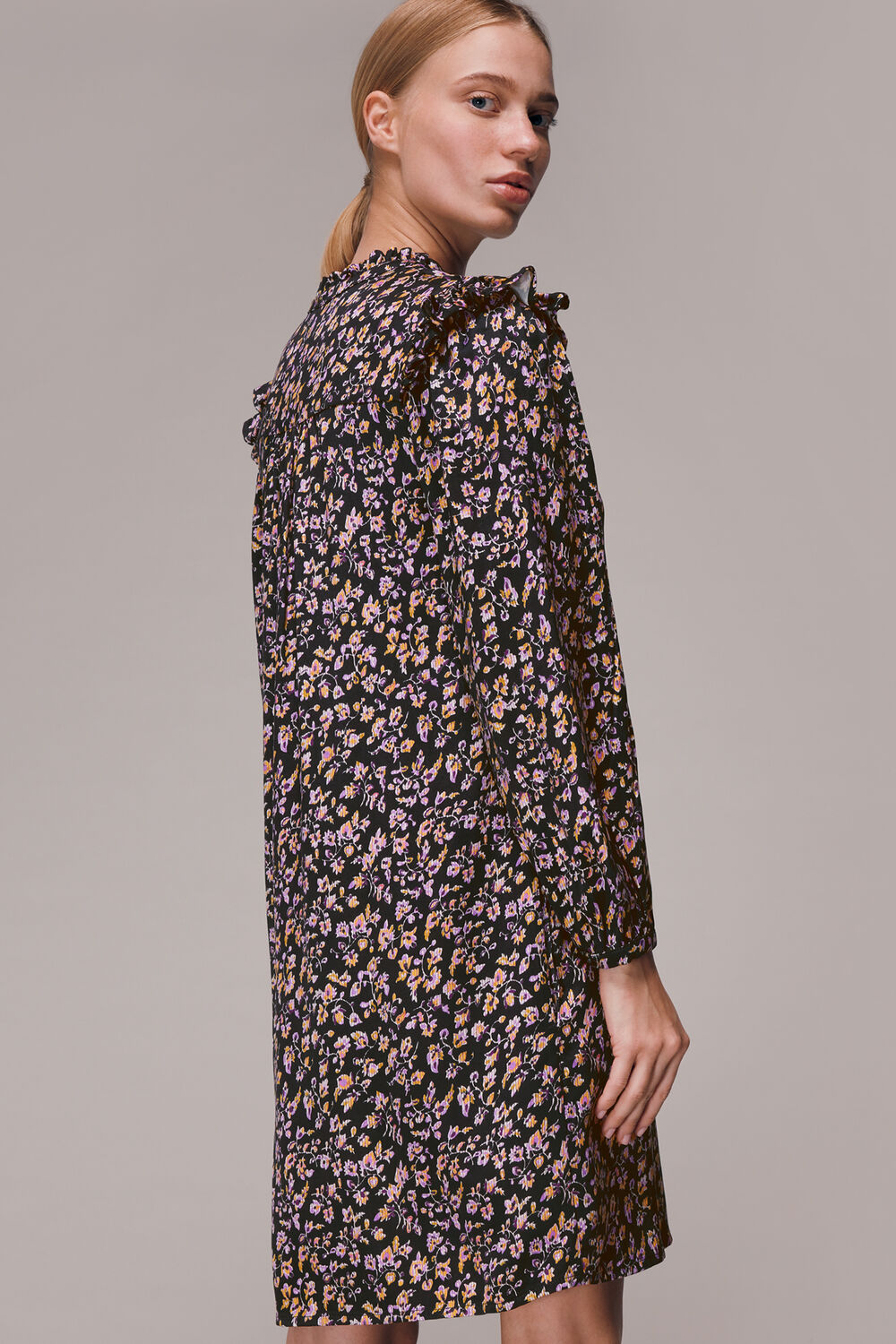 Trailing Floral Frill Dress