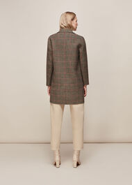 Check Double Faced Short Coat Multicolour
