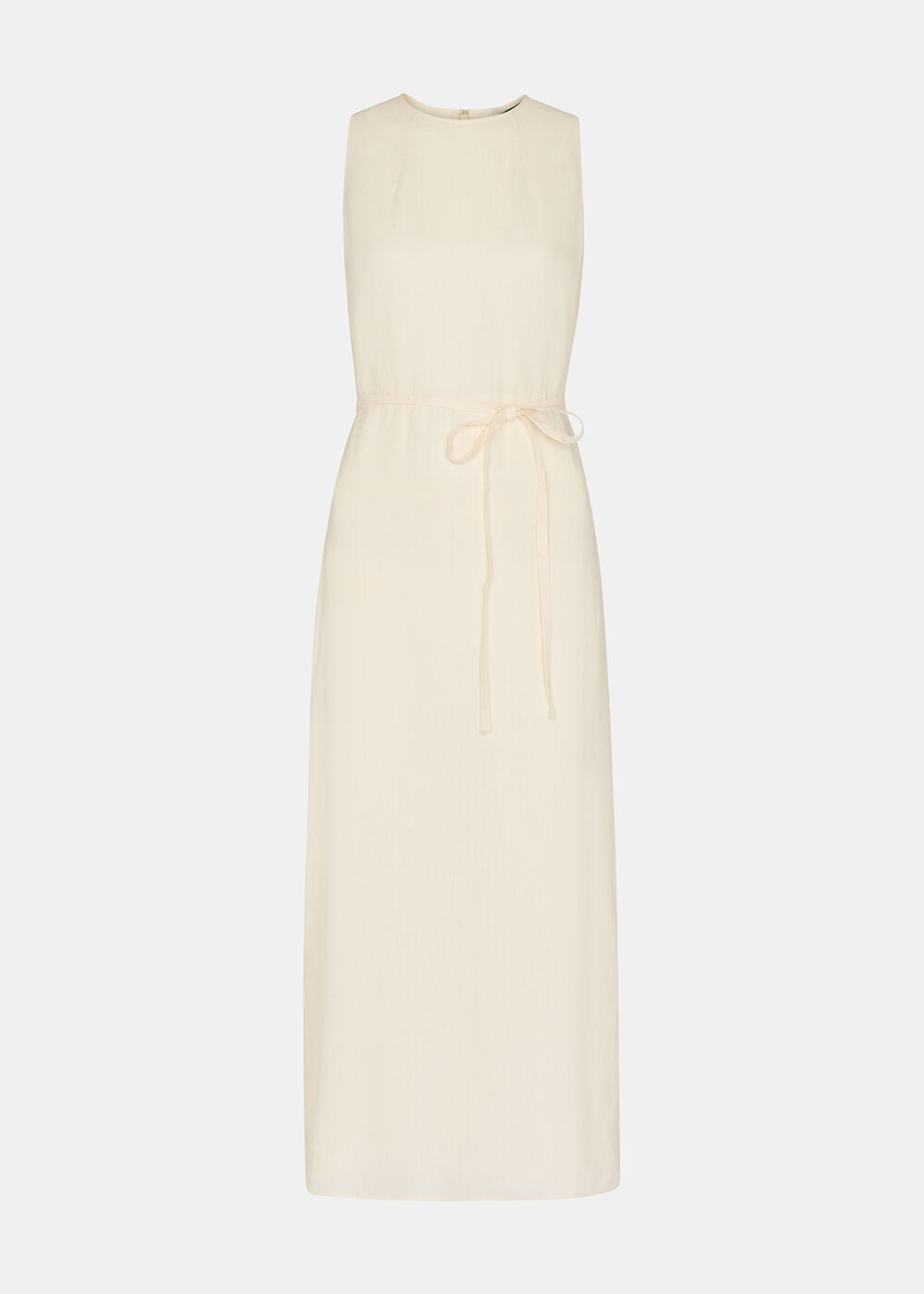Linen Blend Cut Out Back Dress