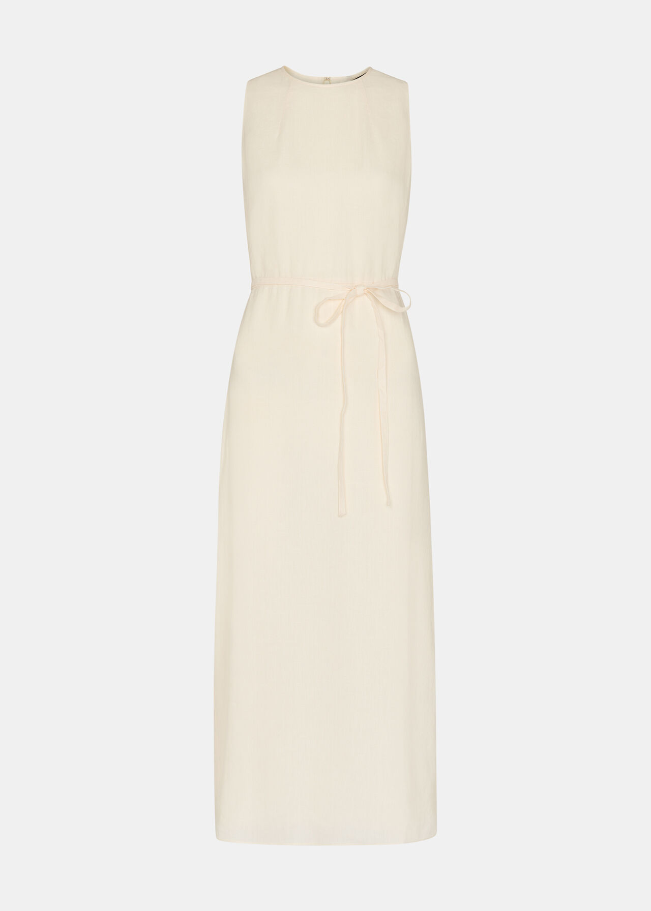 Linen Blend Cut Out Back Dress