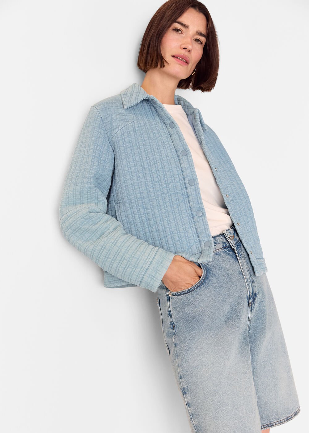 Cotton Quilted Chambray Jacket