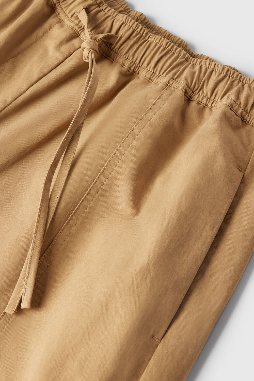 Neutral Petite Utility Cotton Barrel Trouser