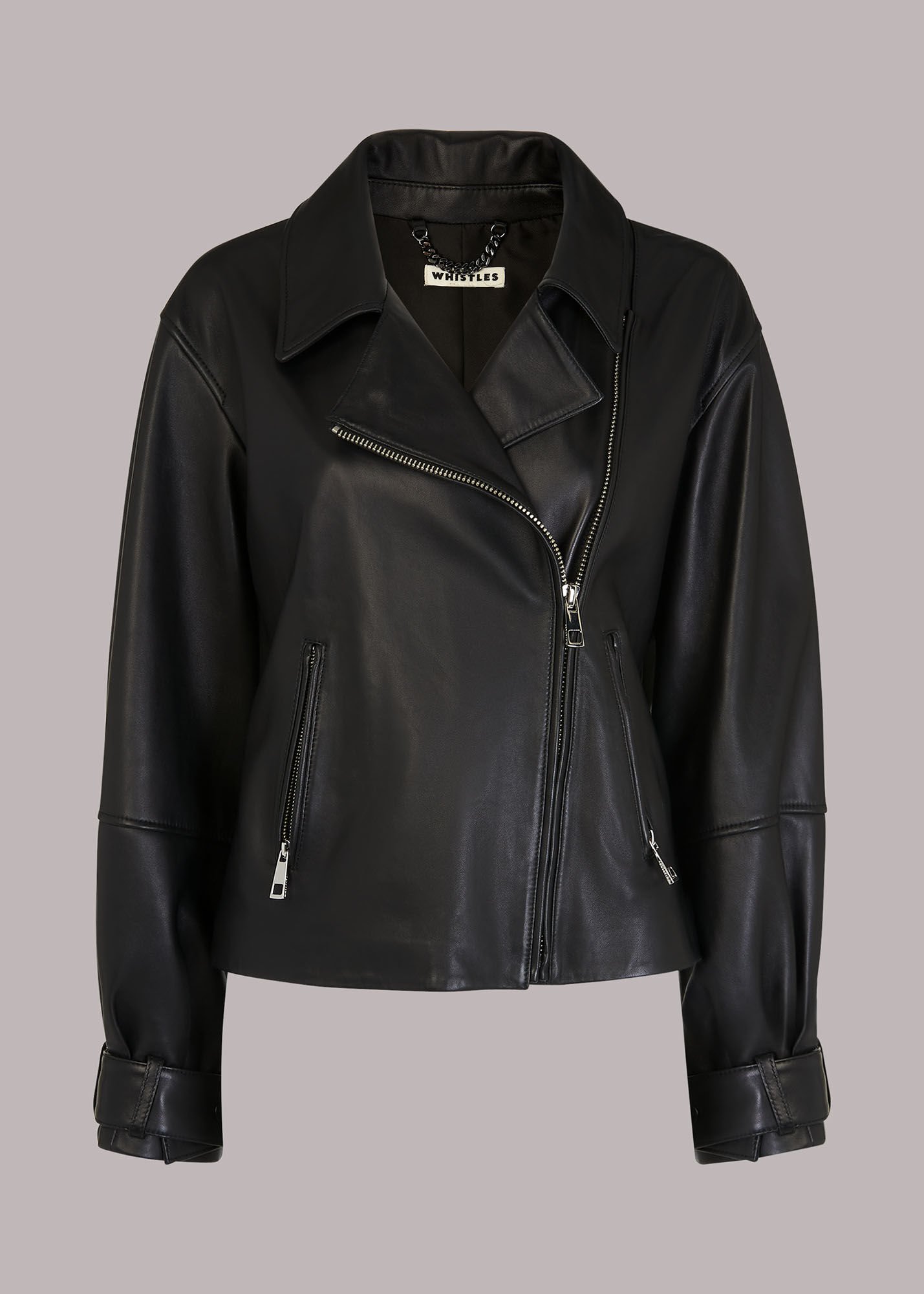 Whistles white outlet leather jacket
