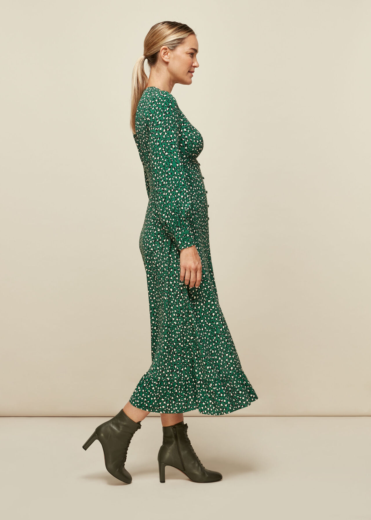 Wild Leopard Print Midi Dress