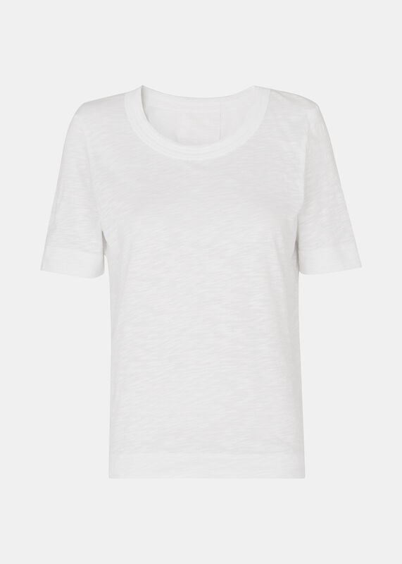 White Rosa Double Trim T-Shirt
