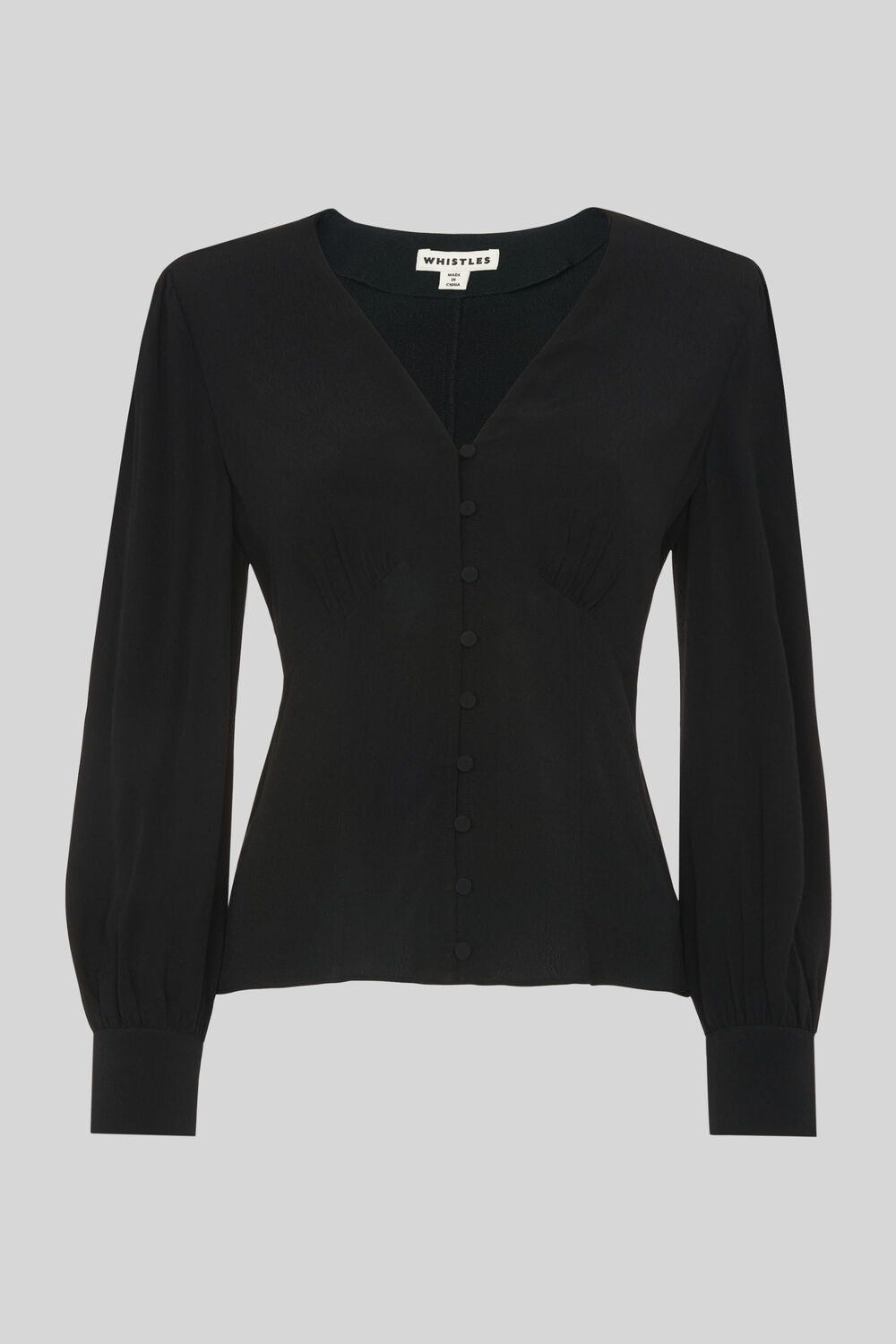 Neave Button Through Top Black