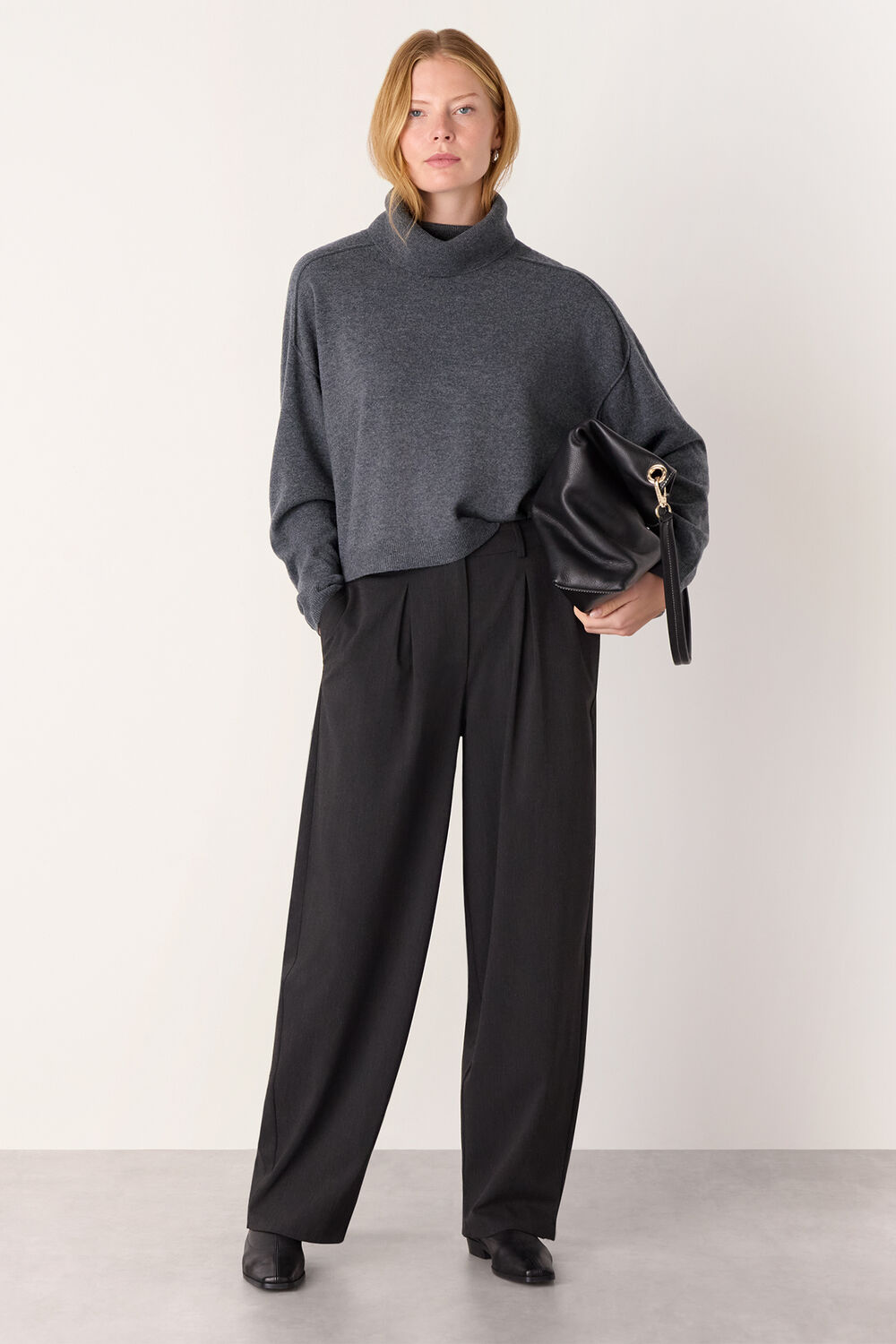 Wool Cowl Neck Knit Jumper