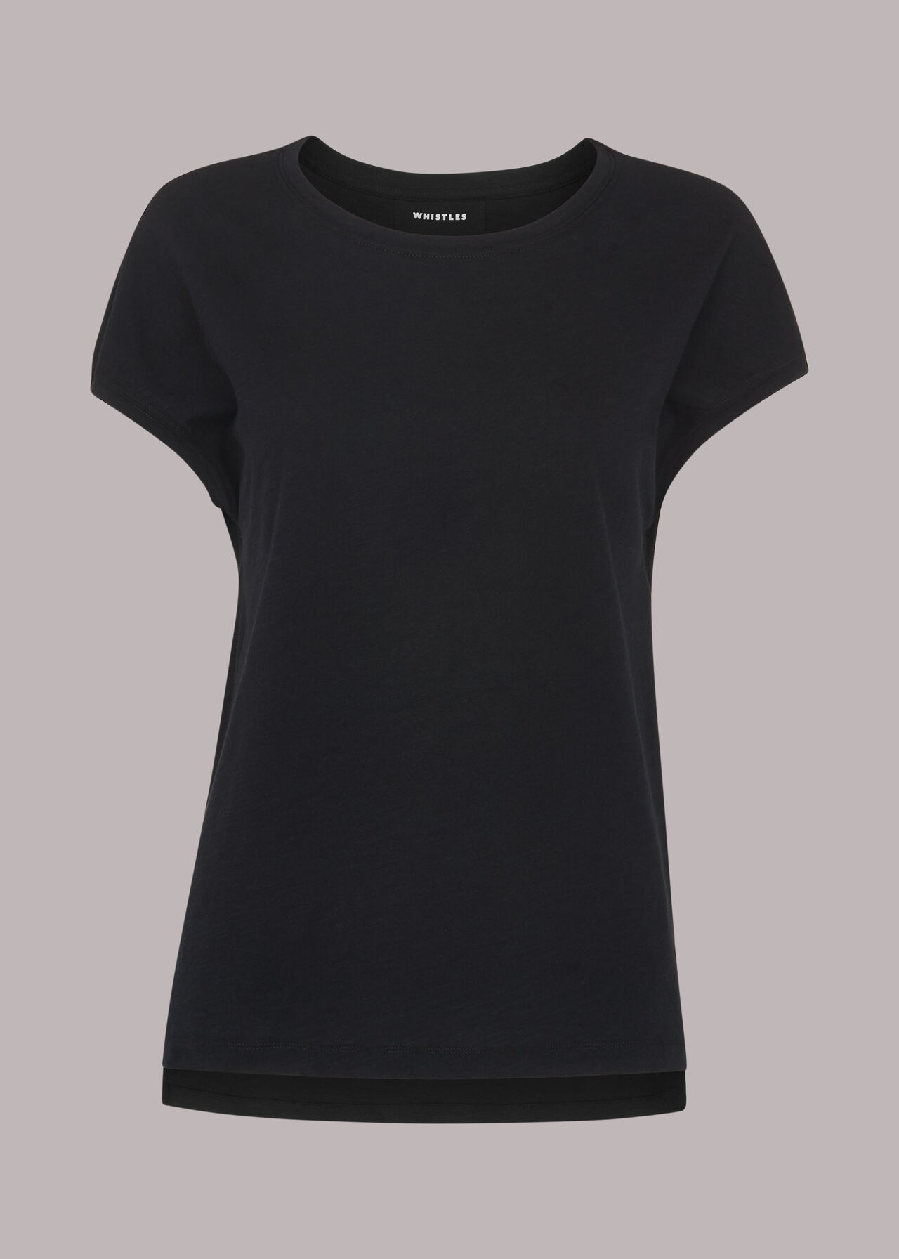 Black Minimal Cap Sleeve Tee | WHISTLES