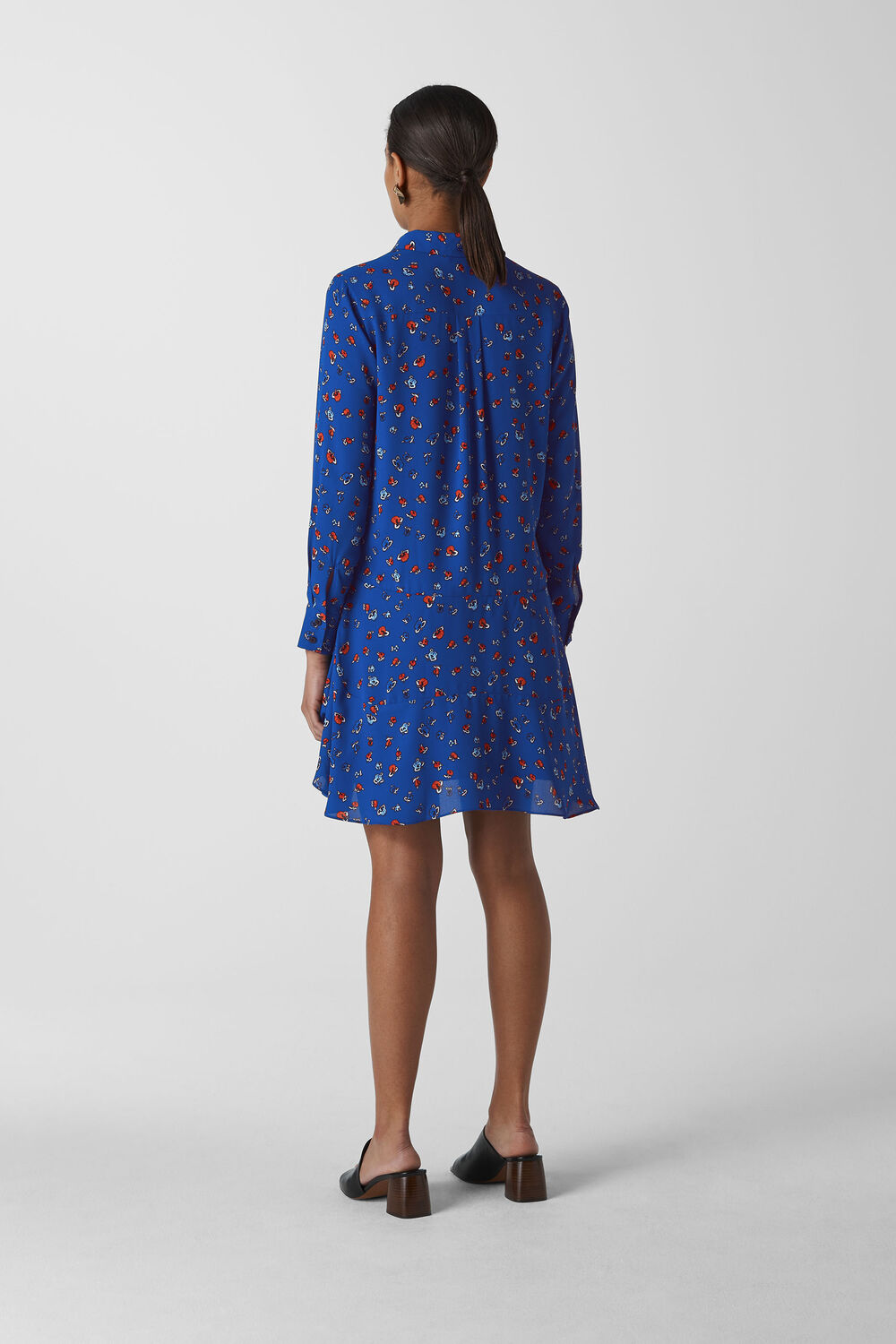 Ditsy Floral Print Shirt Dress Blue/Multi