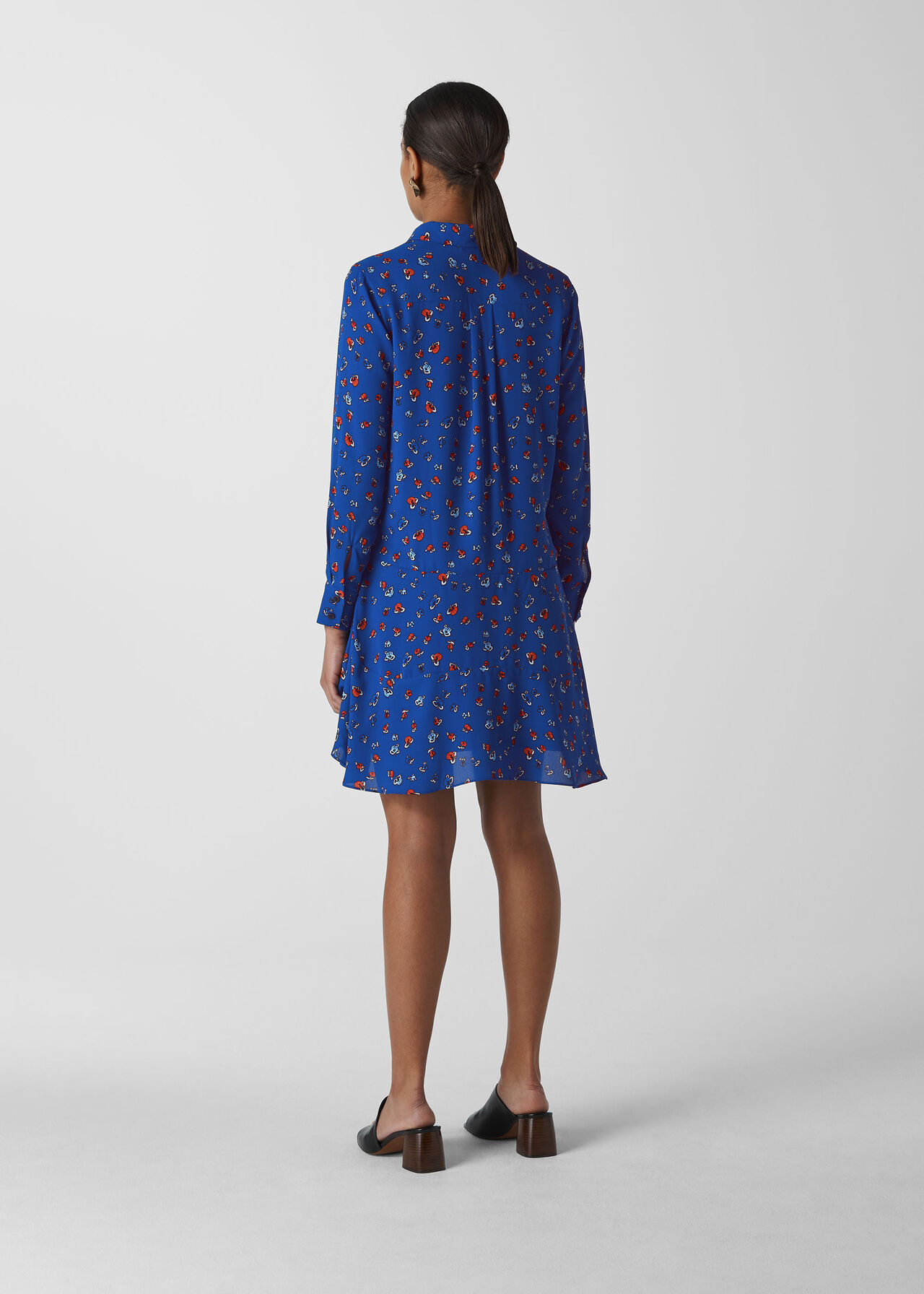 Ditsy Floral Print Shirt Dress Blue/Multi