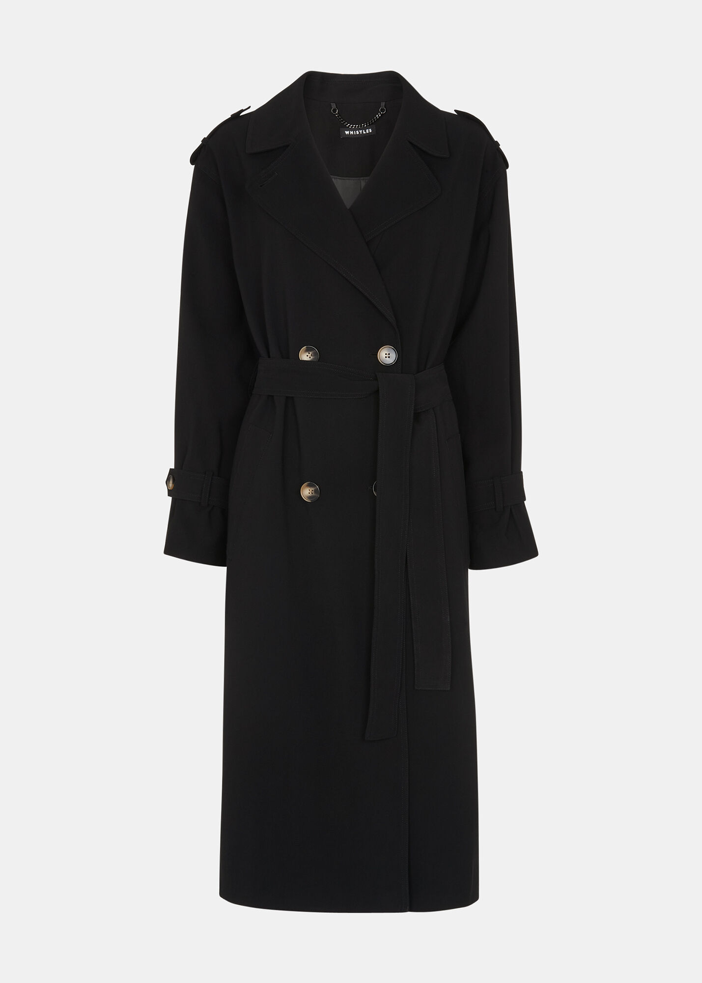 Black Riley Trench Coat WHISTLES Whistles