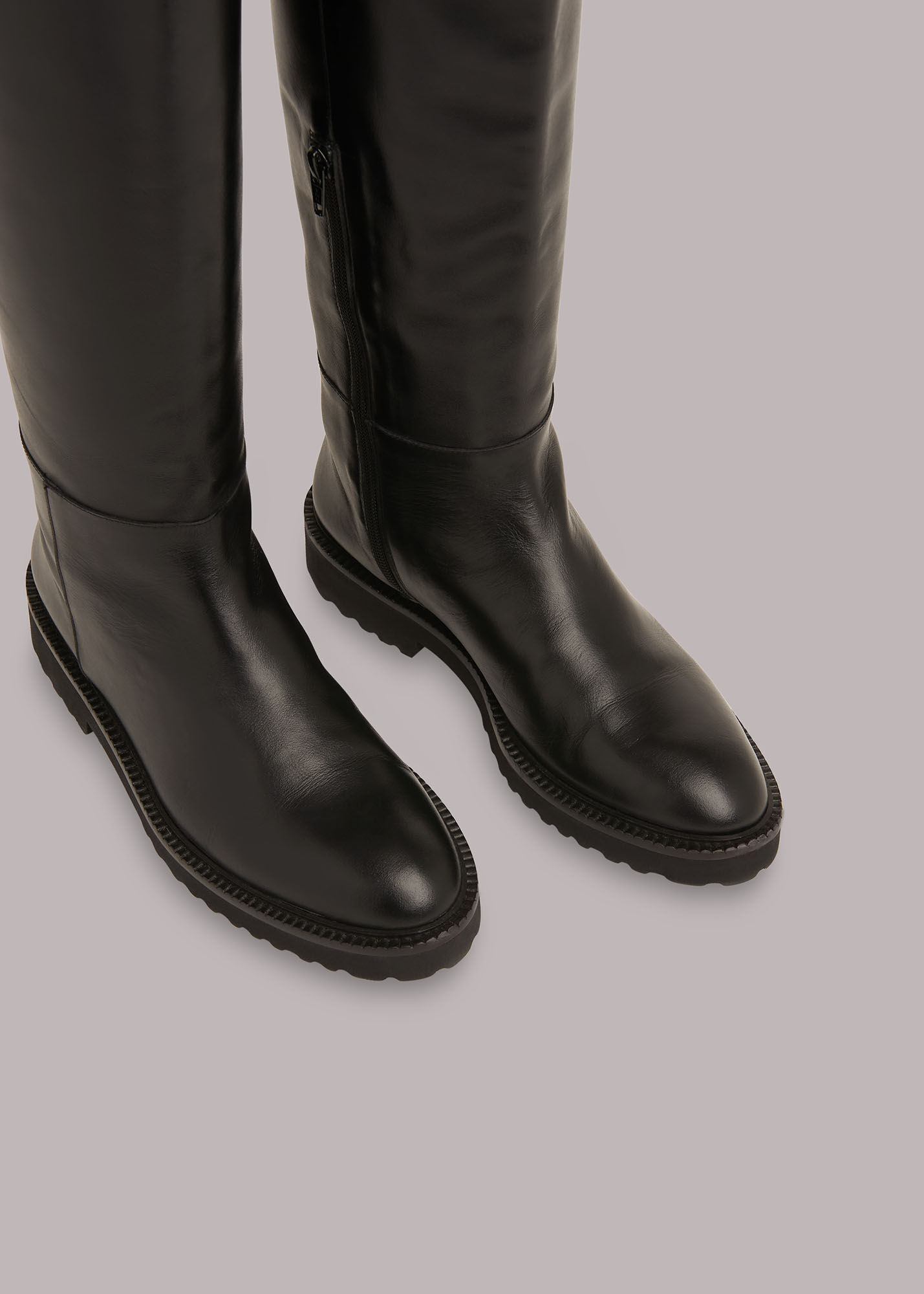 Black Hadlow Knee High Riding Boot WHISTLES