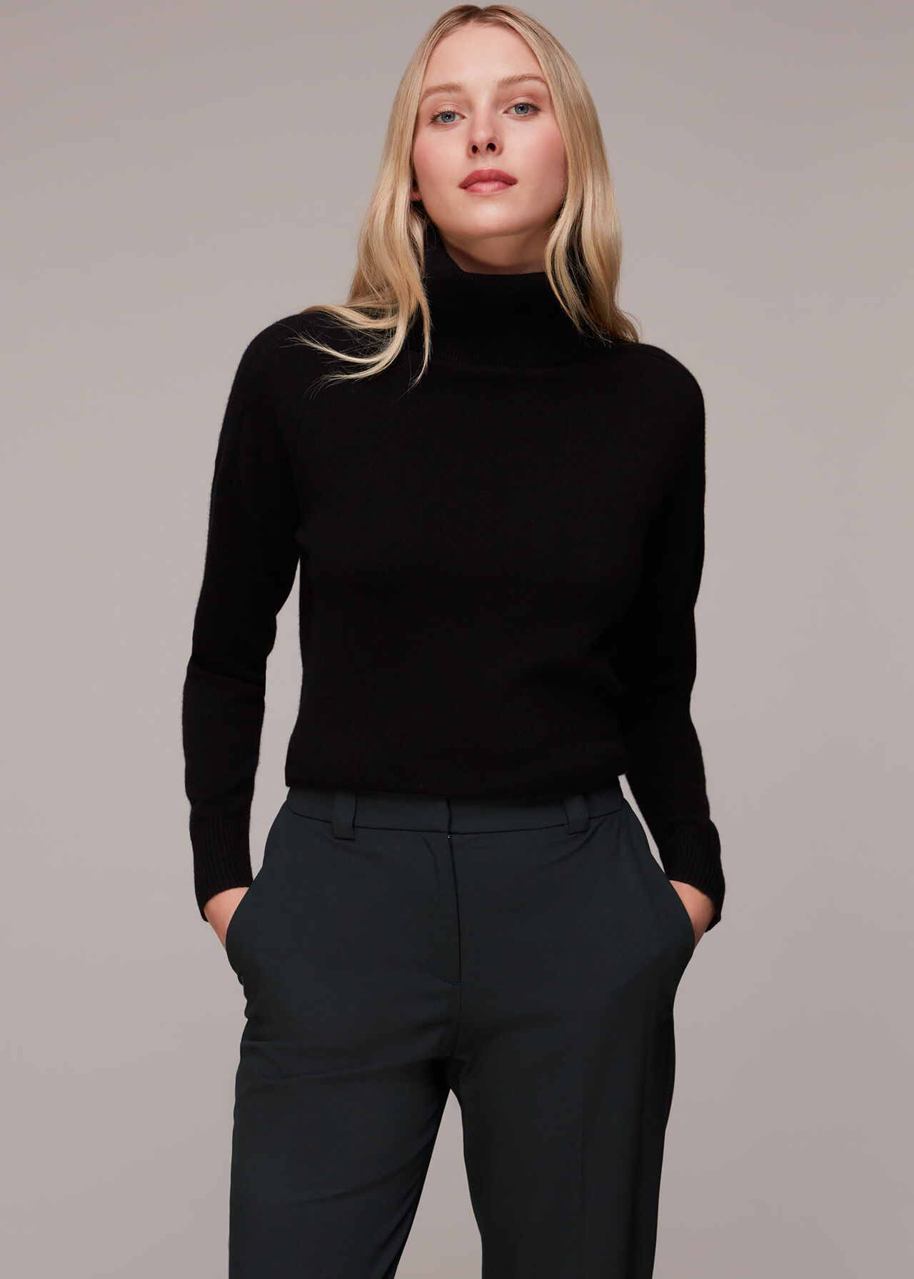 Black Lucie Cigarette Trouser | WHISTLES | Whistles ROW