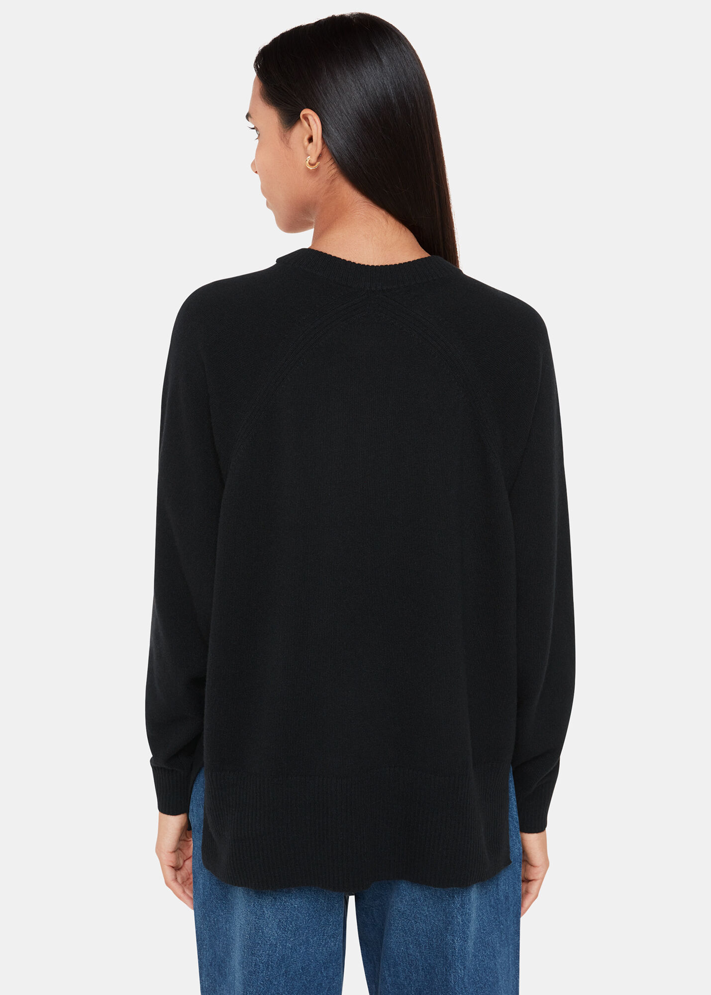 Black Cashmere Crew Neck Jumper Whistles
