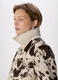 Cow Print Zip Jacket