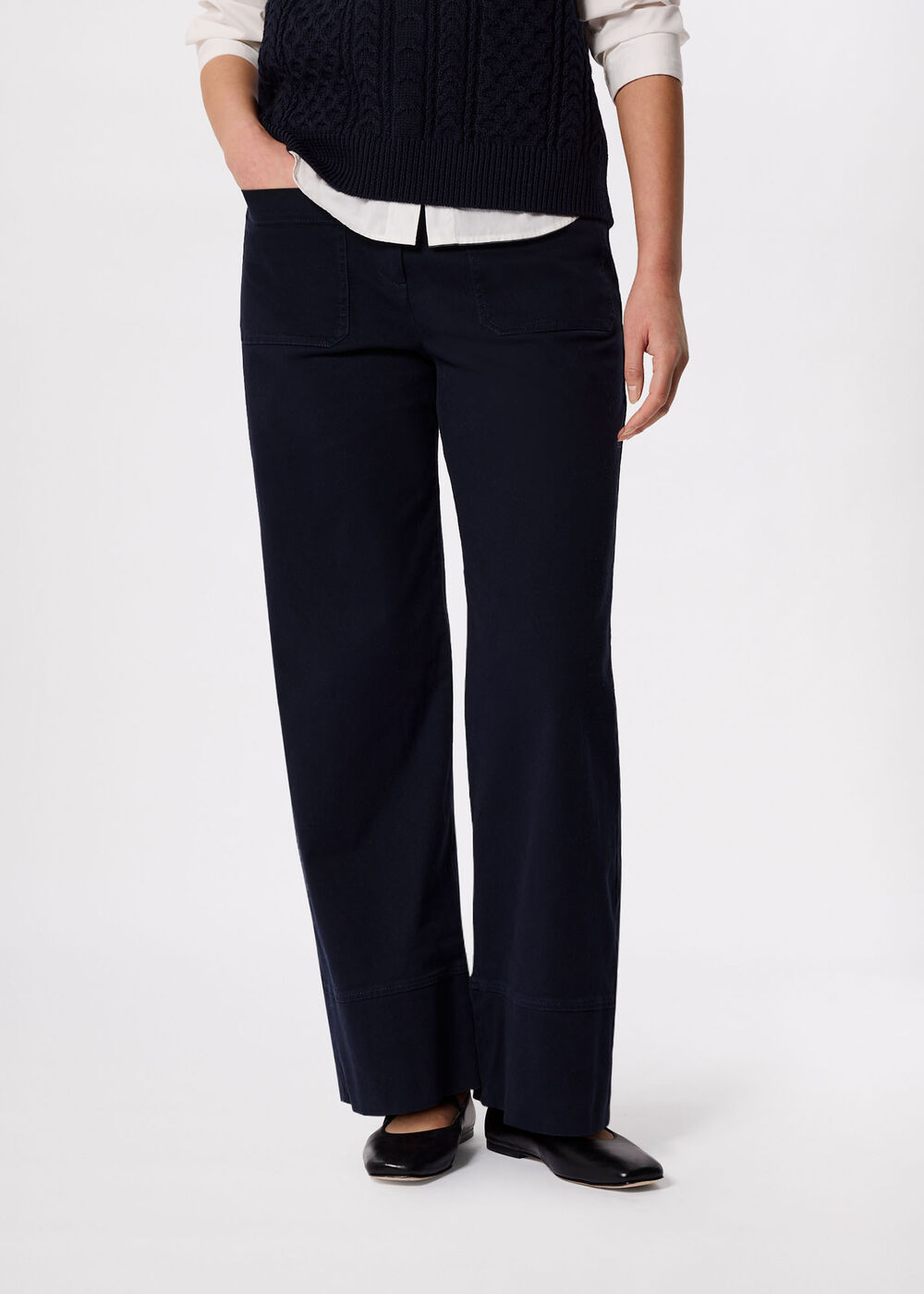 Wide Leg Casual Cotton Trouser