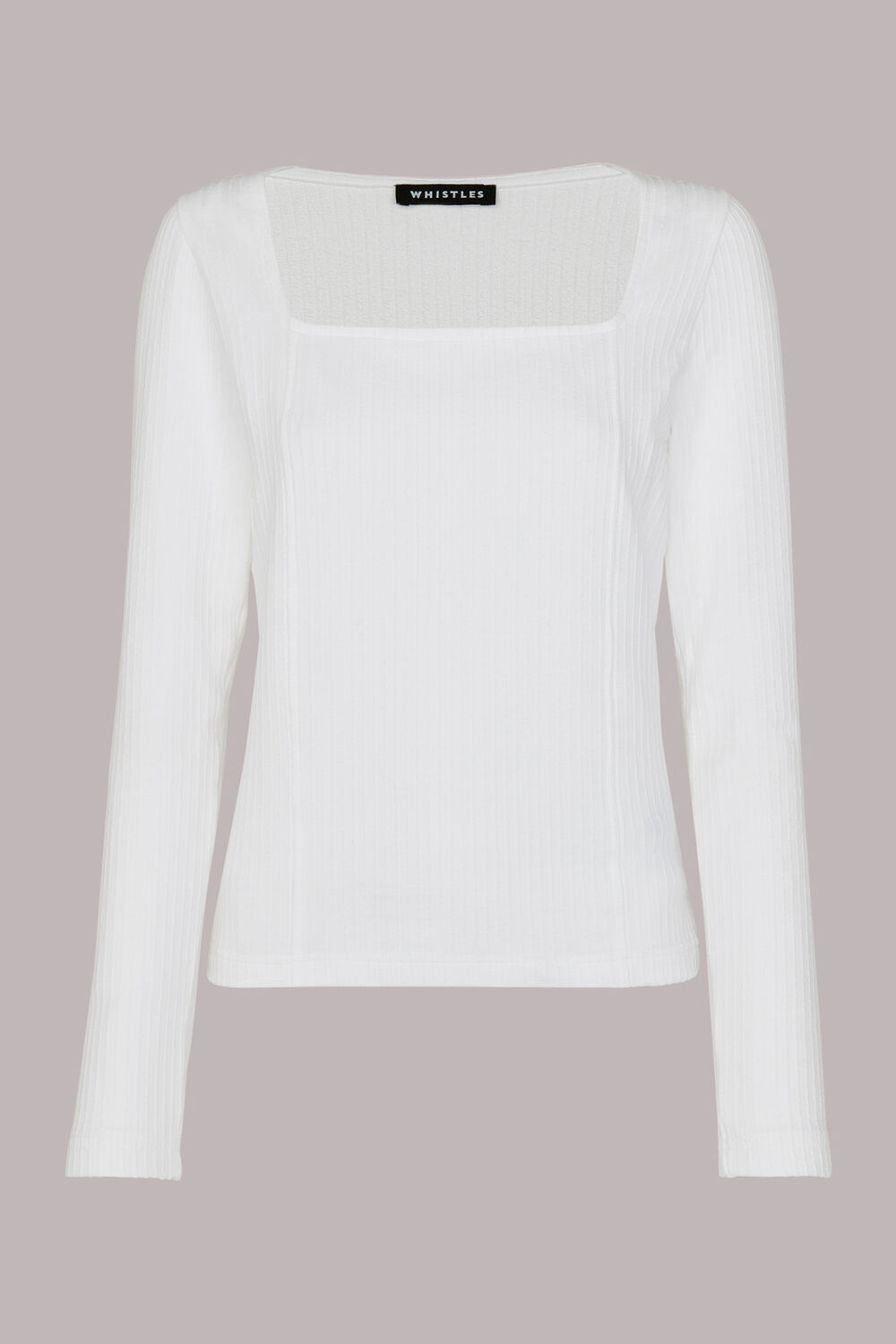 Square Neck Long Sleeve Rib