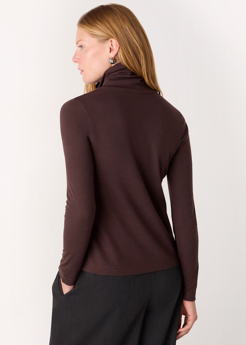 Roll Neck Twist Front Top