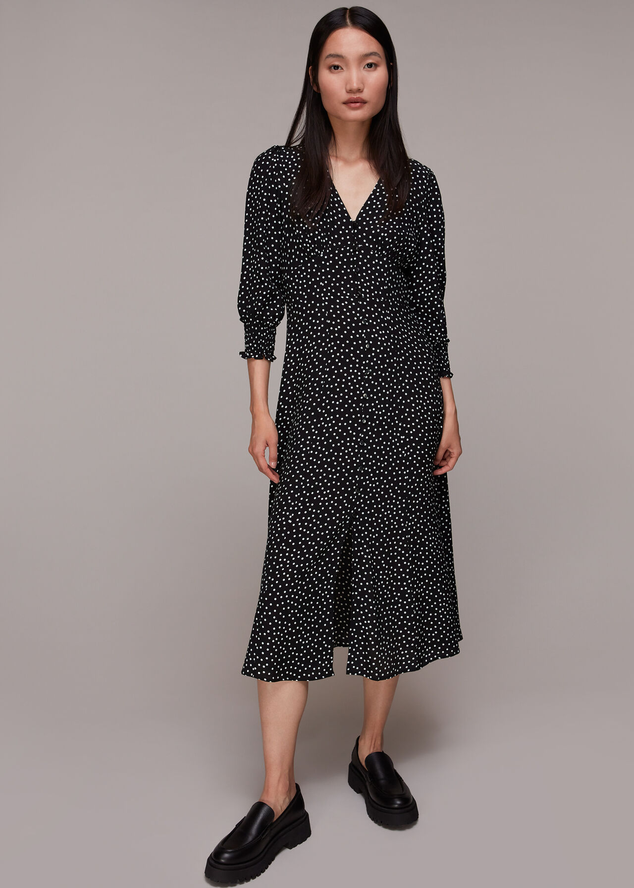 Ellie Spot Print Midi Dress