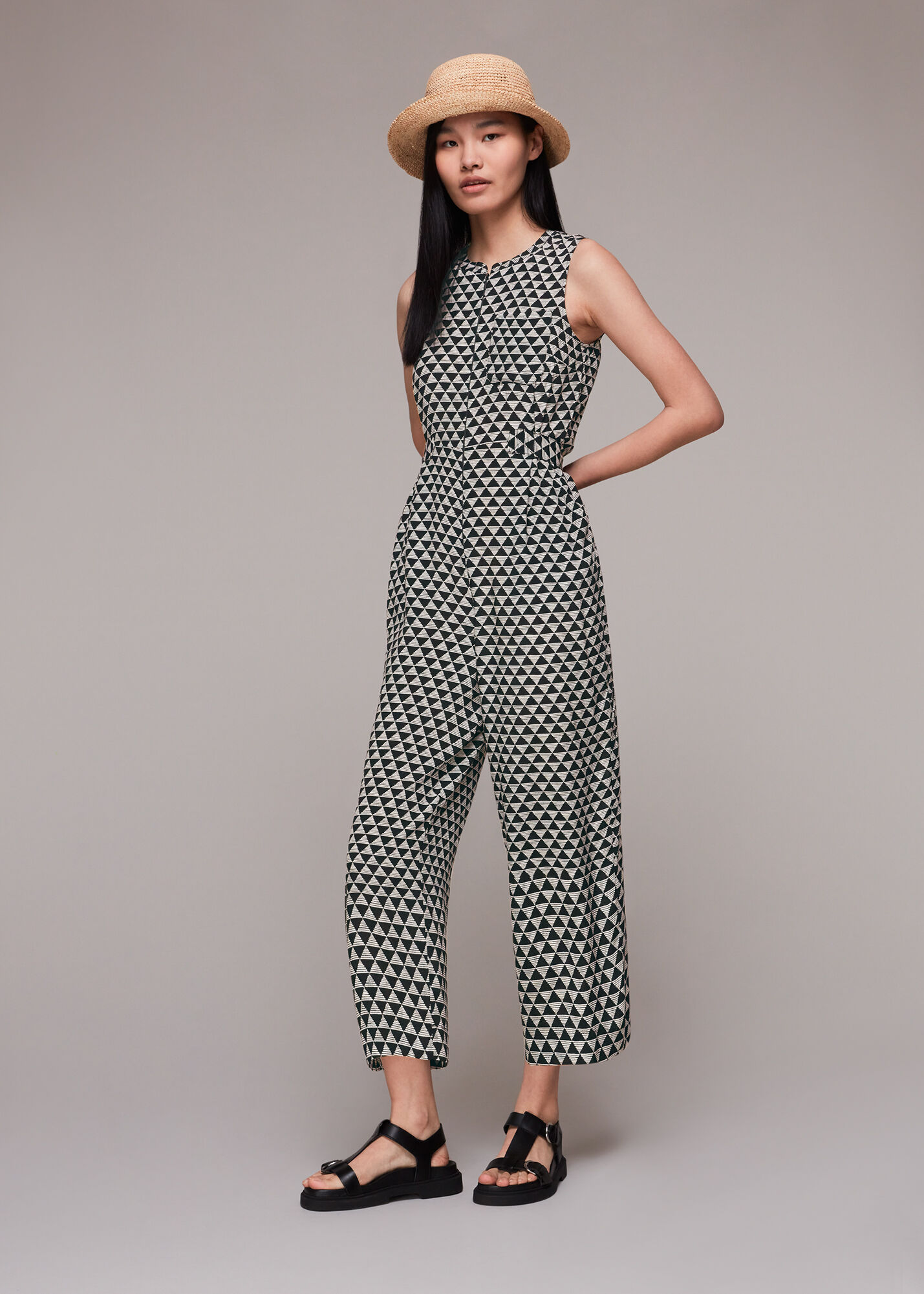 Triangle Checkerboard Jumpsuit