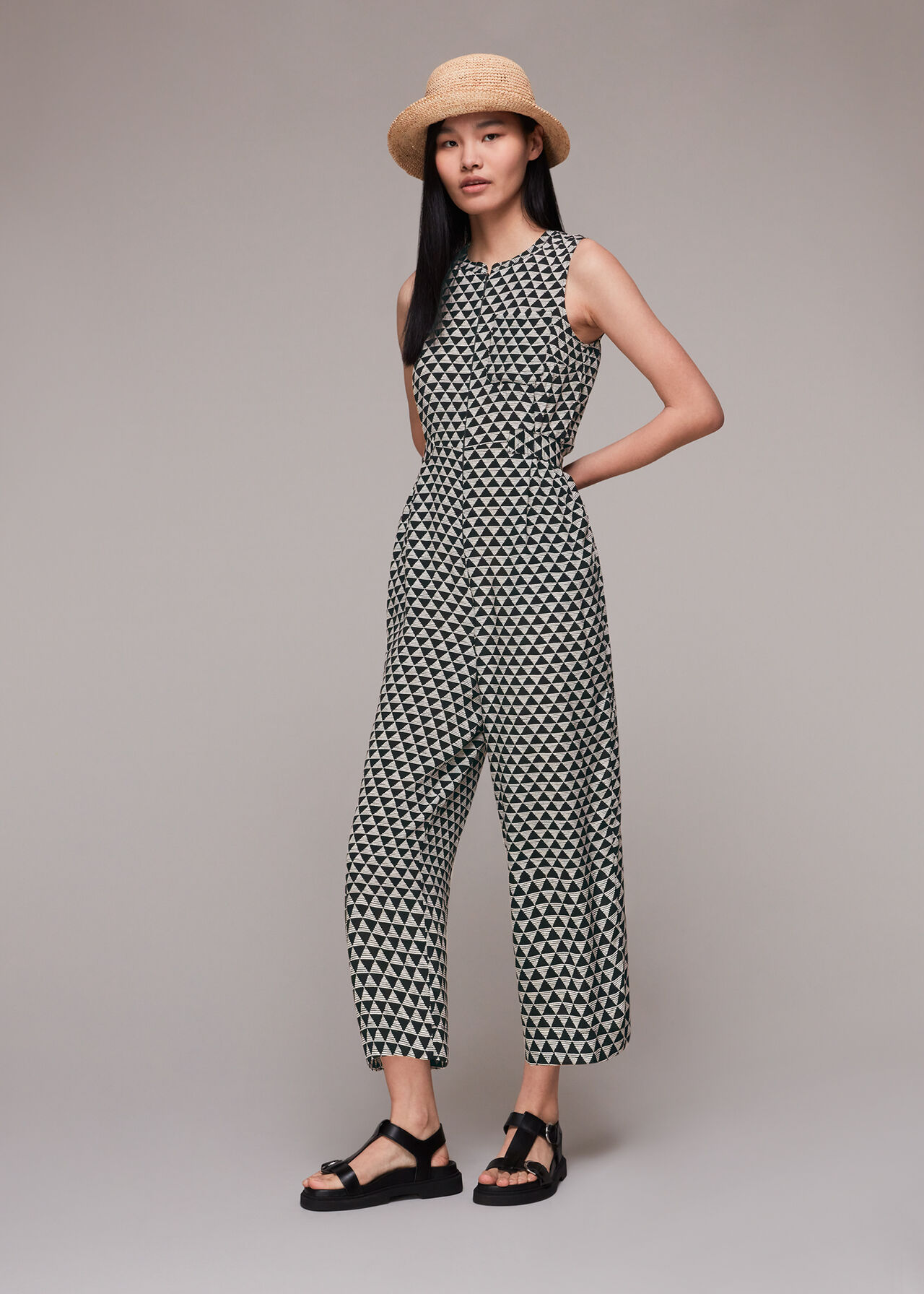 Triangle Checkerboard Jumpsuit
