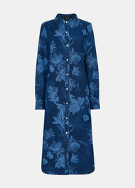 Chalk Print Denim Shirt Dress