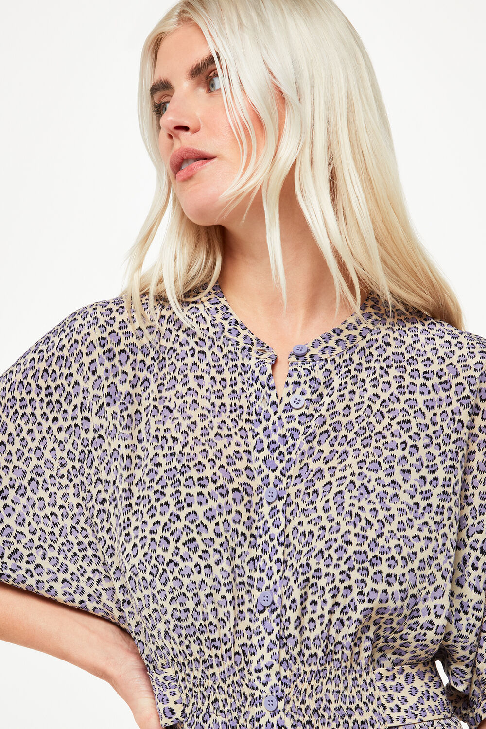 Petite Dashed Leopard Midi Dress