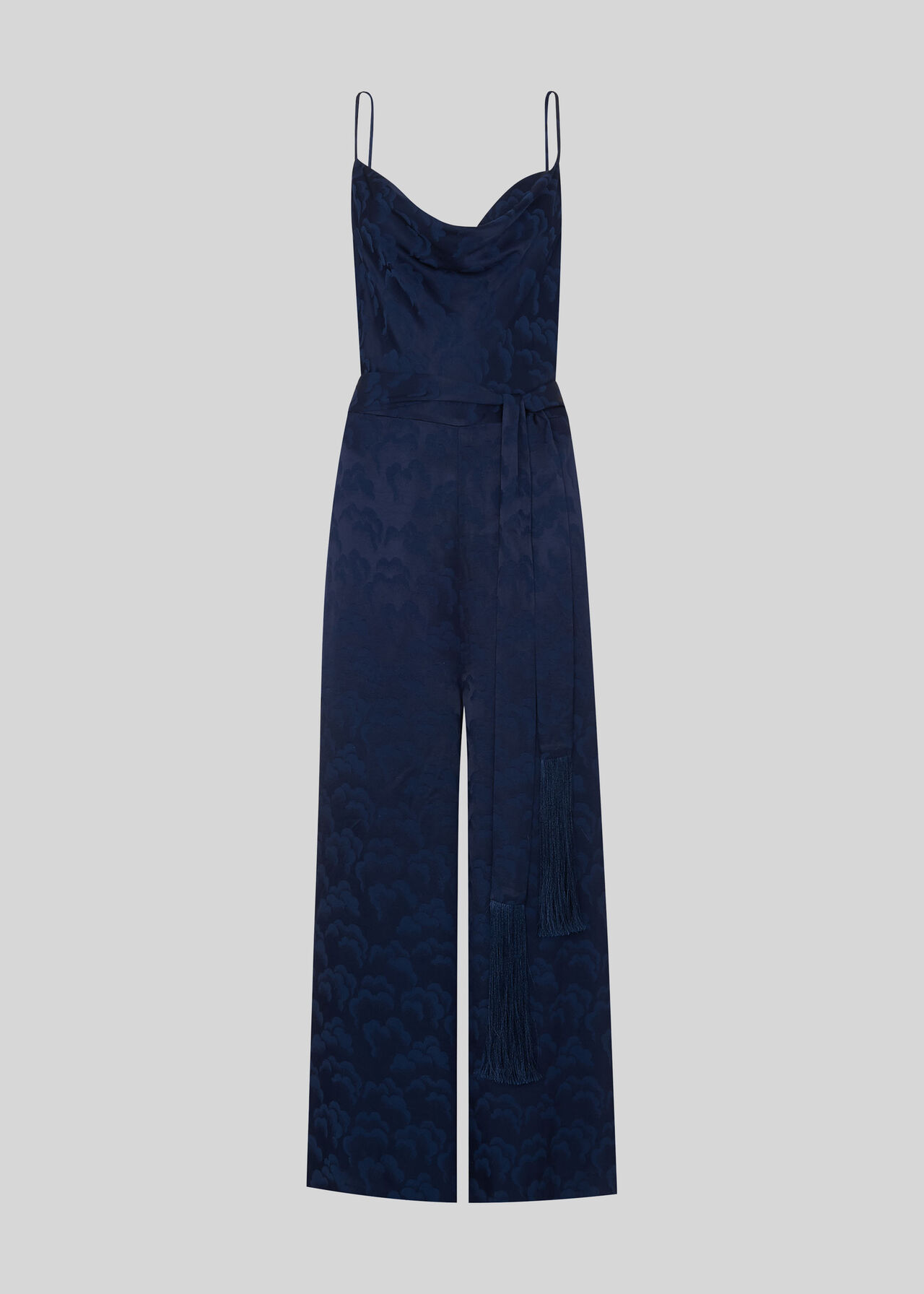 jacquard denim overalls