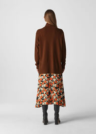Cashmere Funnel Neck Sweater Camel