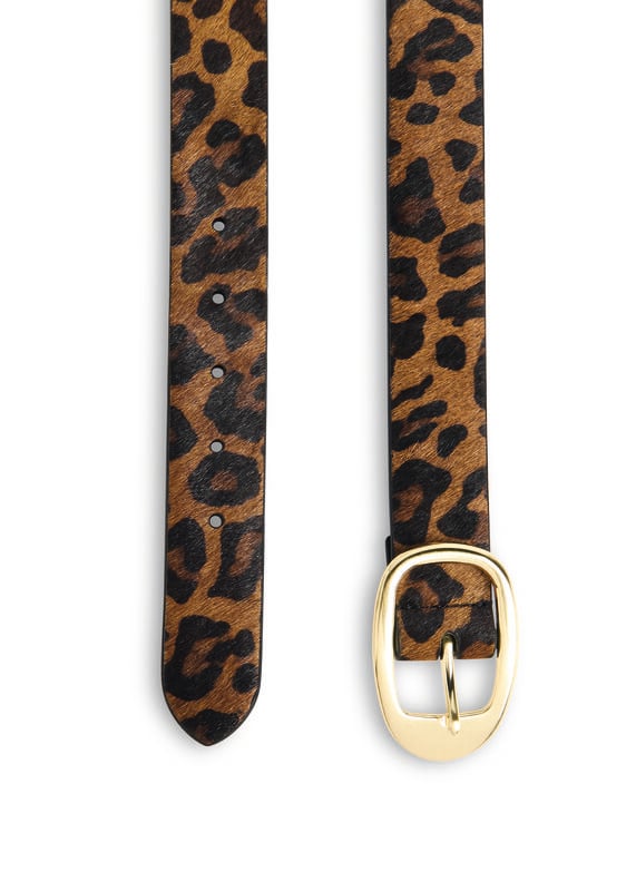 Leopard Print Hair-On Belt