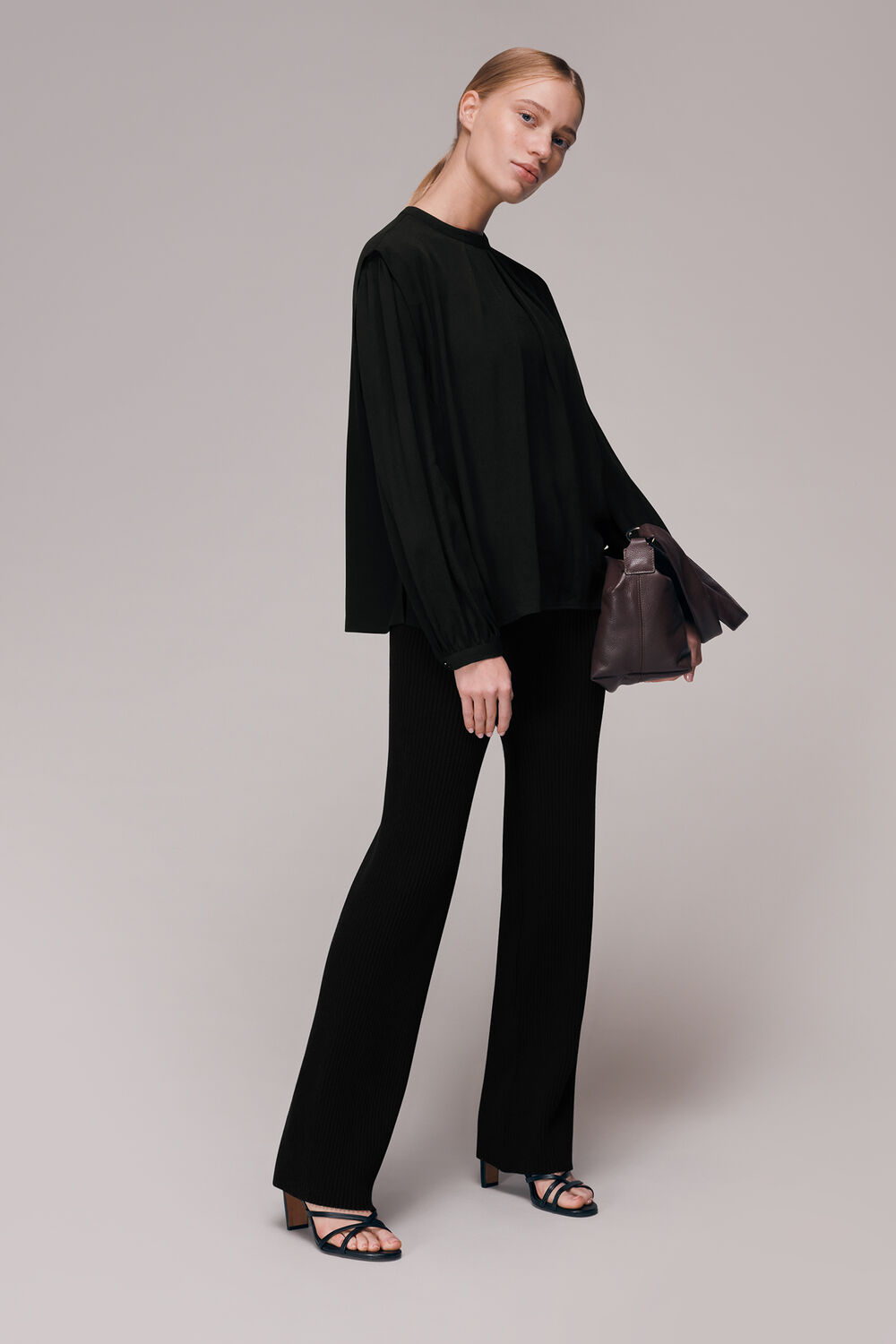 Black Rayna Shoulder Detail Top