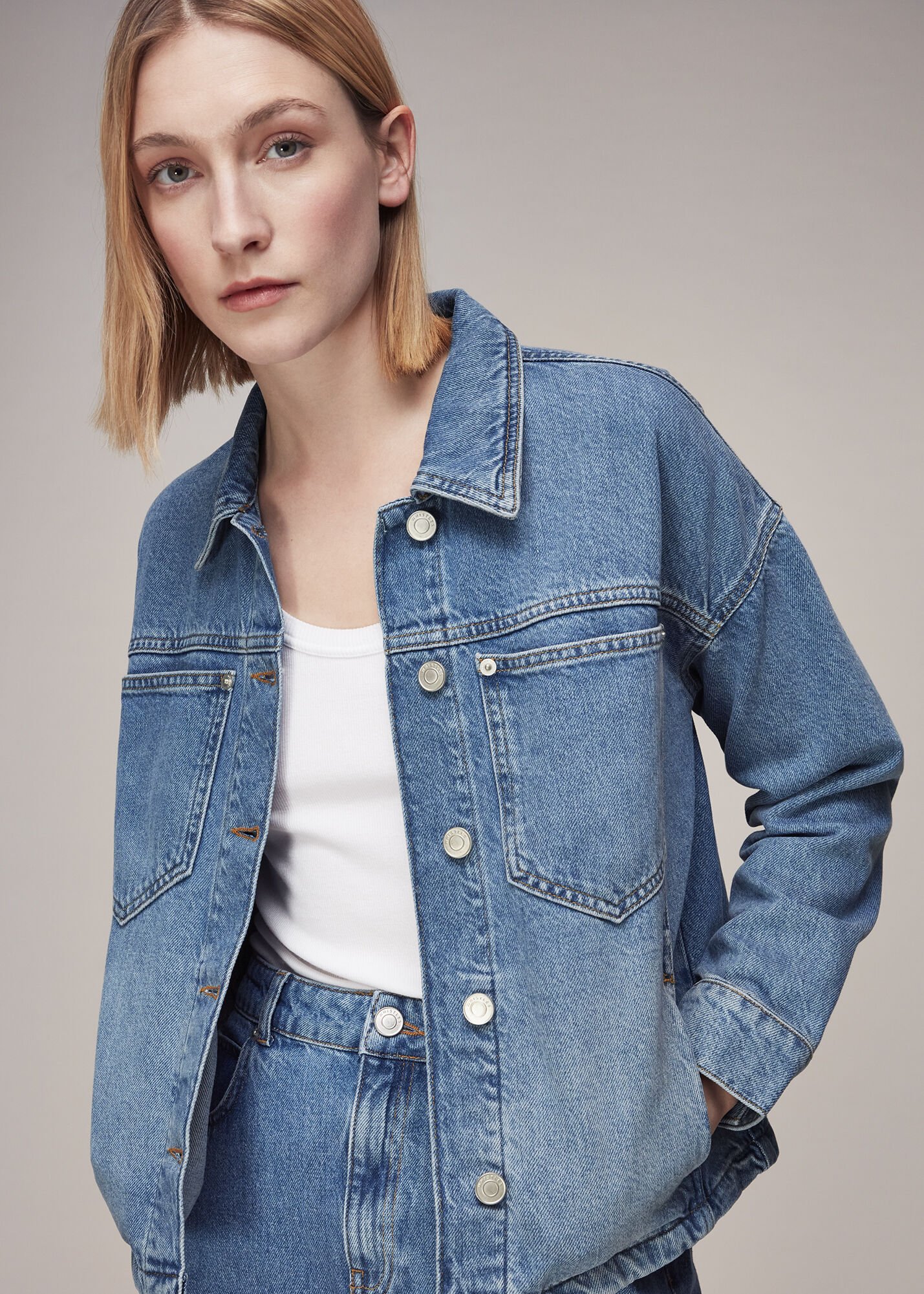 Denim Ella Denim Jacket | WHISTLES | Whistles US |