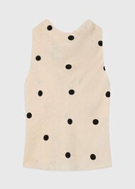 Jacquard Spot Satin Halterneck