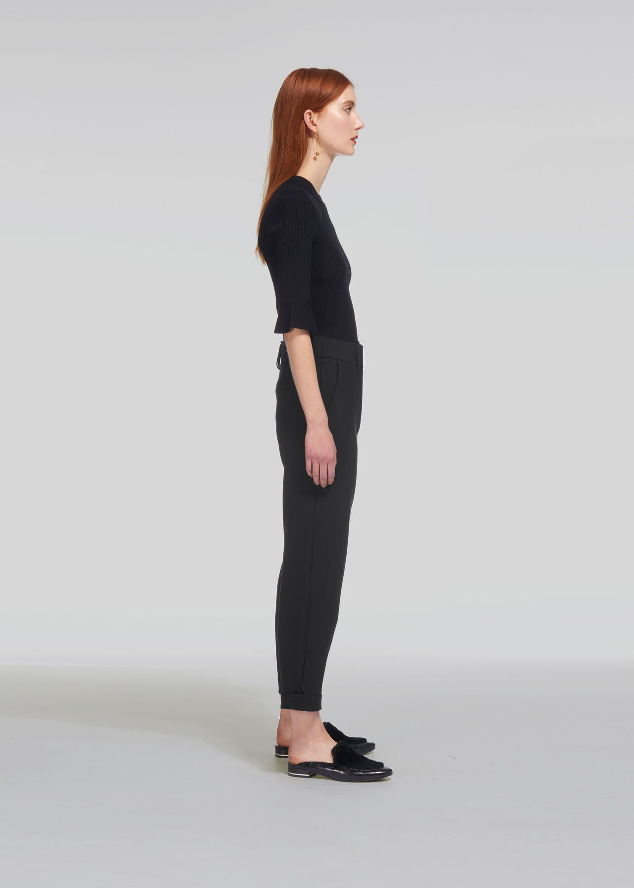 Premium Tapered Leg Trousers Black