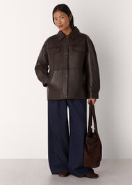 Petite Clean Bonded Leather Jacket