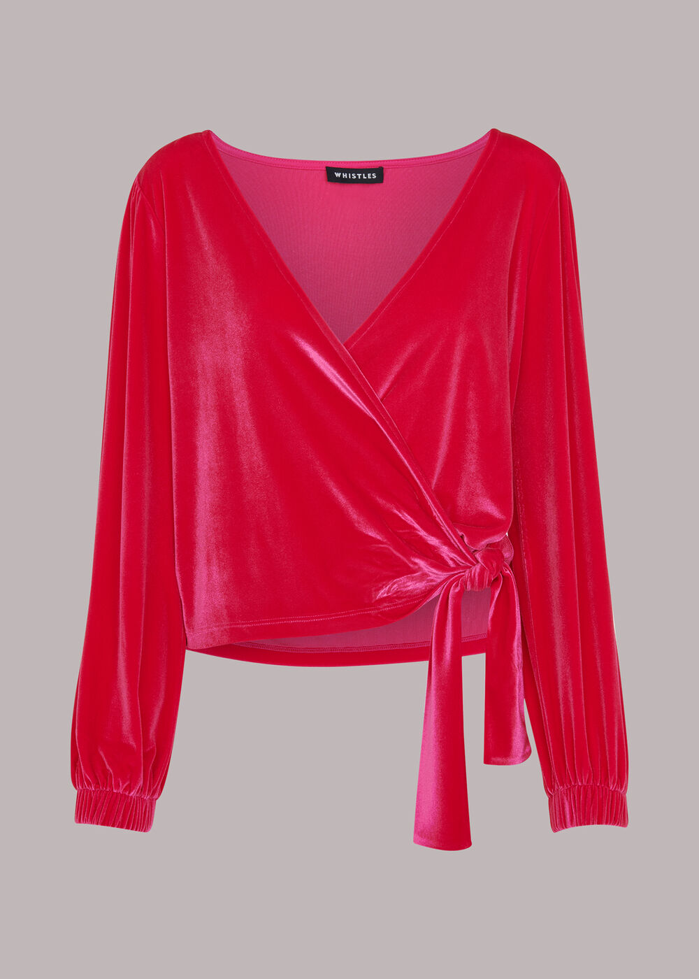Velvet V Neck Wrap Top