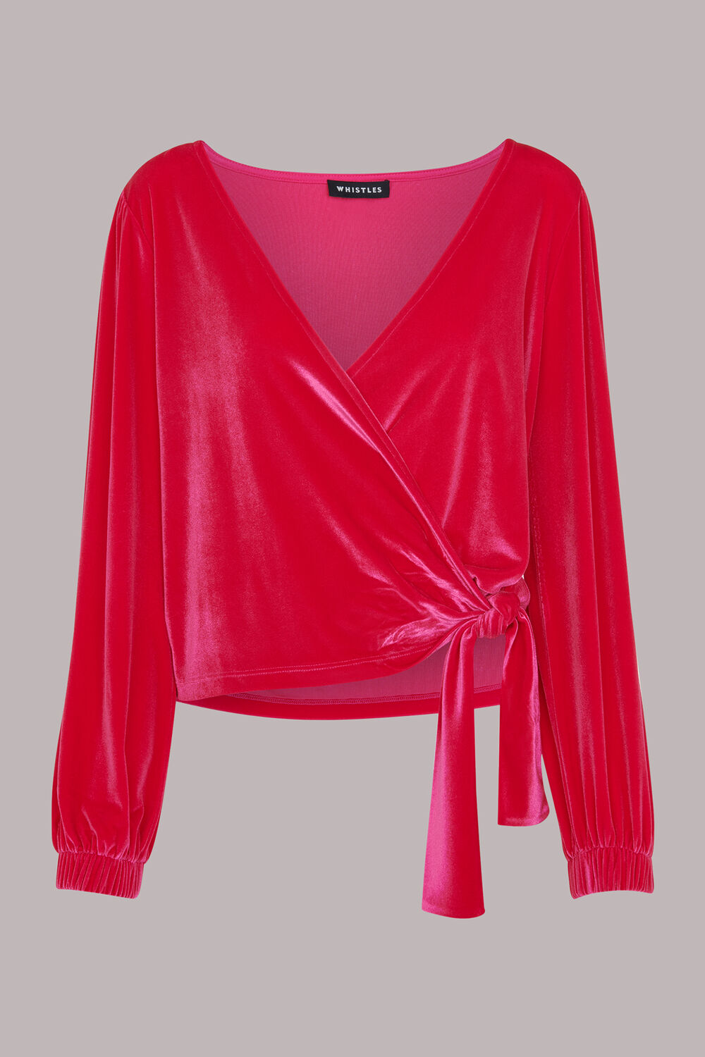 Velvet V Neck Wrap Top