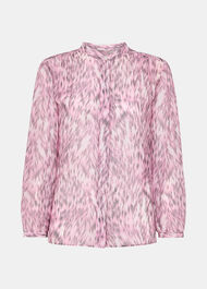 Petite Leopard Pleat Detail Shirt
